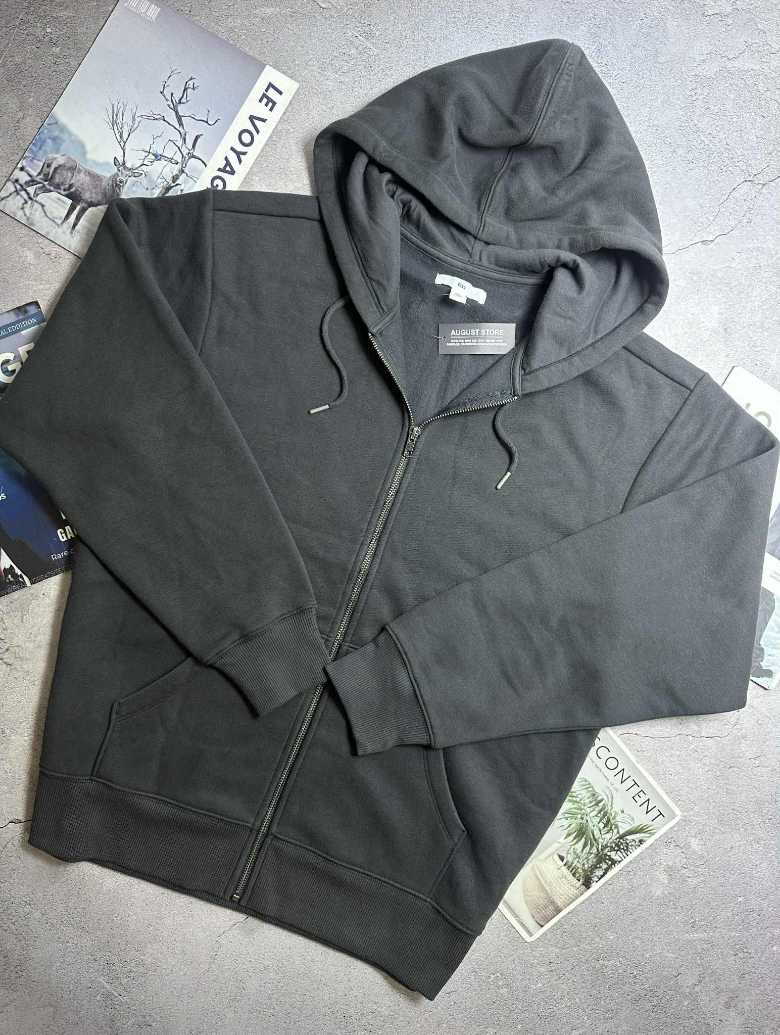 ÁO KHOÁC NỈ MŨ KÉO KHÓA BP. BASIC 5187