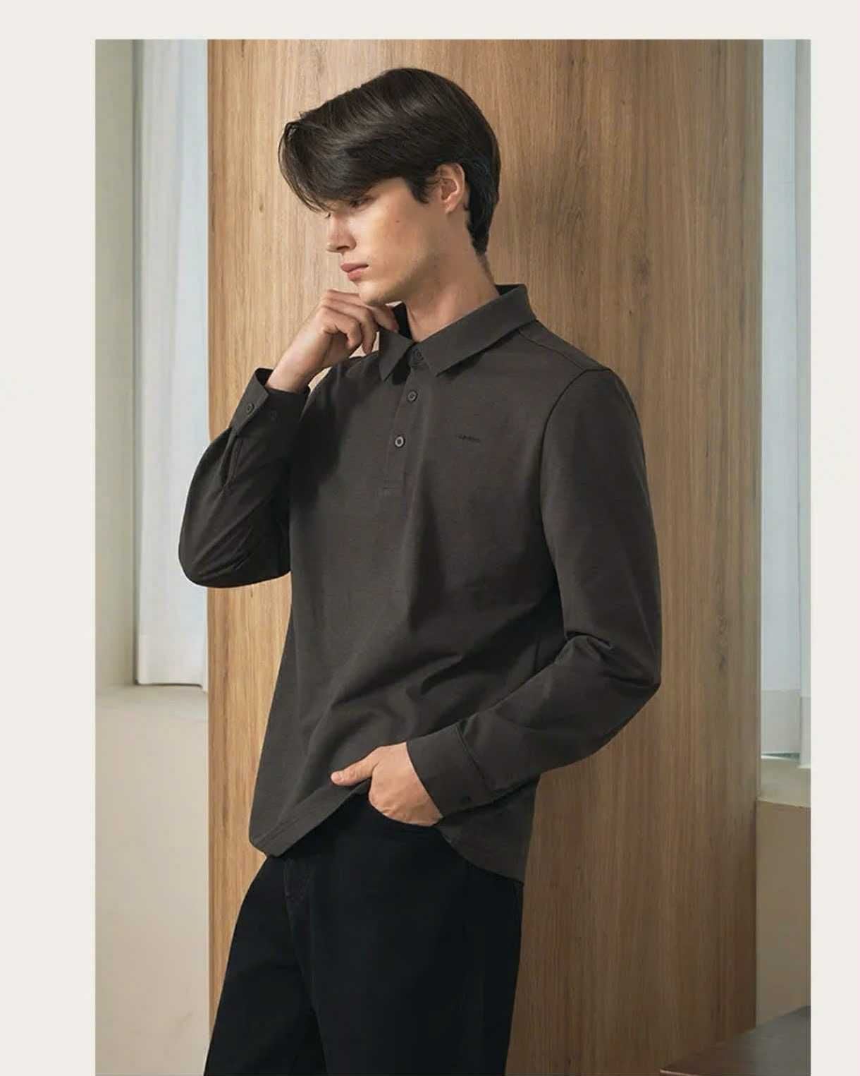 POLO NỈ DÀI TAY CO.MODO BASIC SLIM 5525
