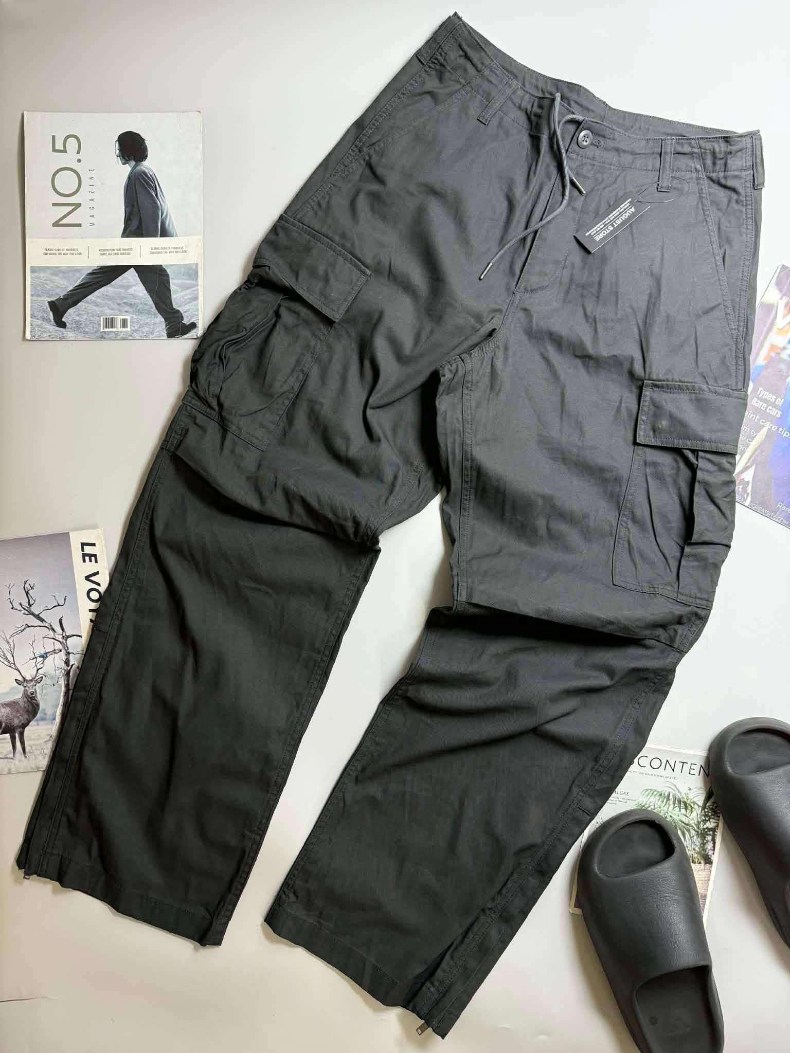 QUẦN KAKI MU.SINSA WIDE SLIDE ZIPPER CARGO 3786