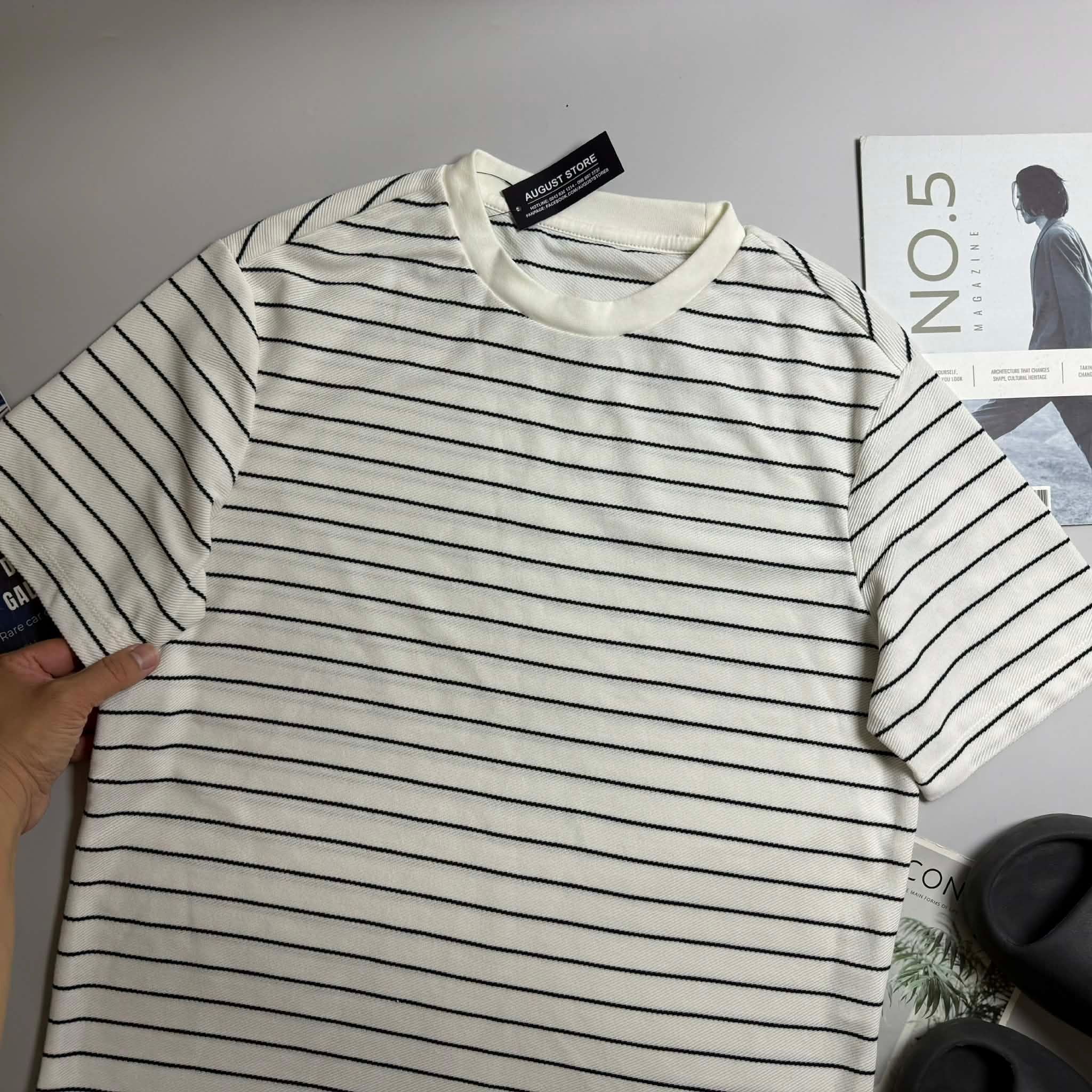 ÁO CỔ TRÒN MIND.BRIDGE KẺ NGANG 3232