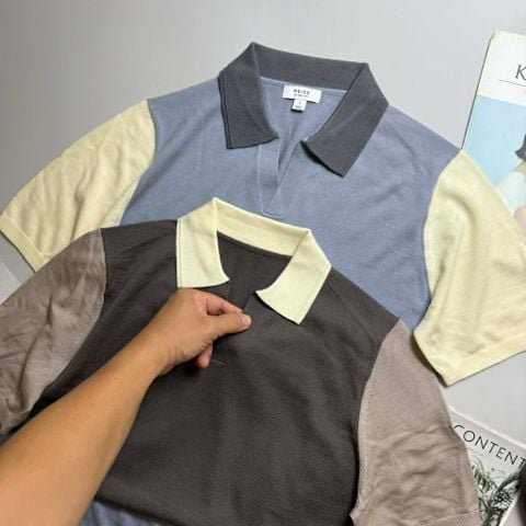 POLO LEN MERINO REI.SS COLOUR BLOCK 4402