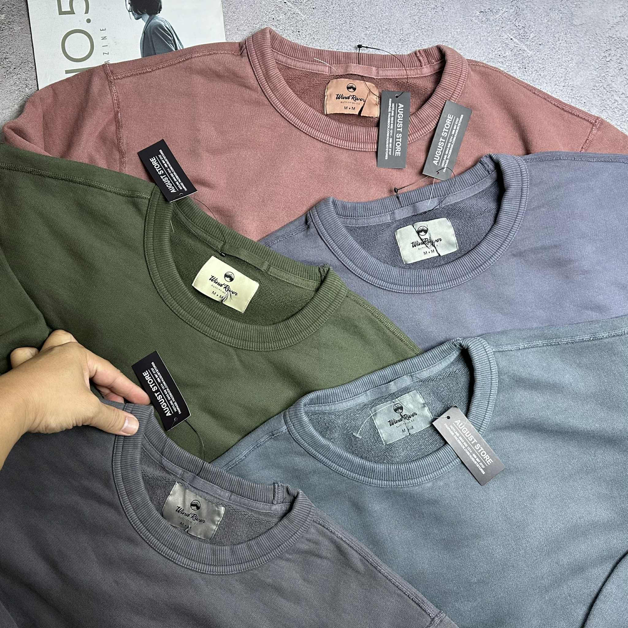 ÁO NỈ WIND.RIVER VẢI GIẶT WASH OVERSIZE 5815