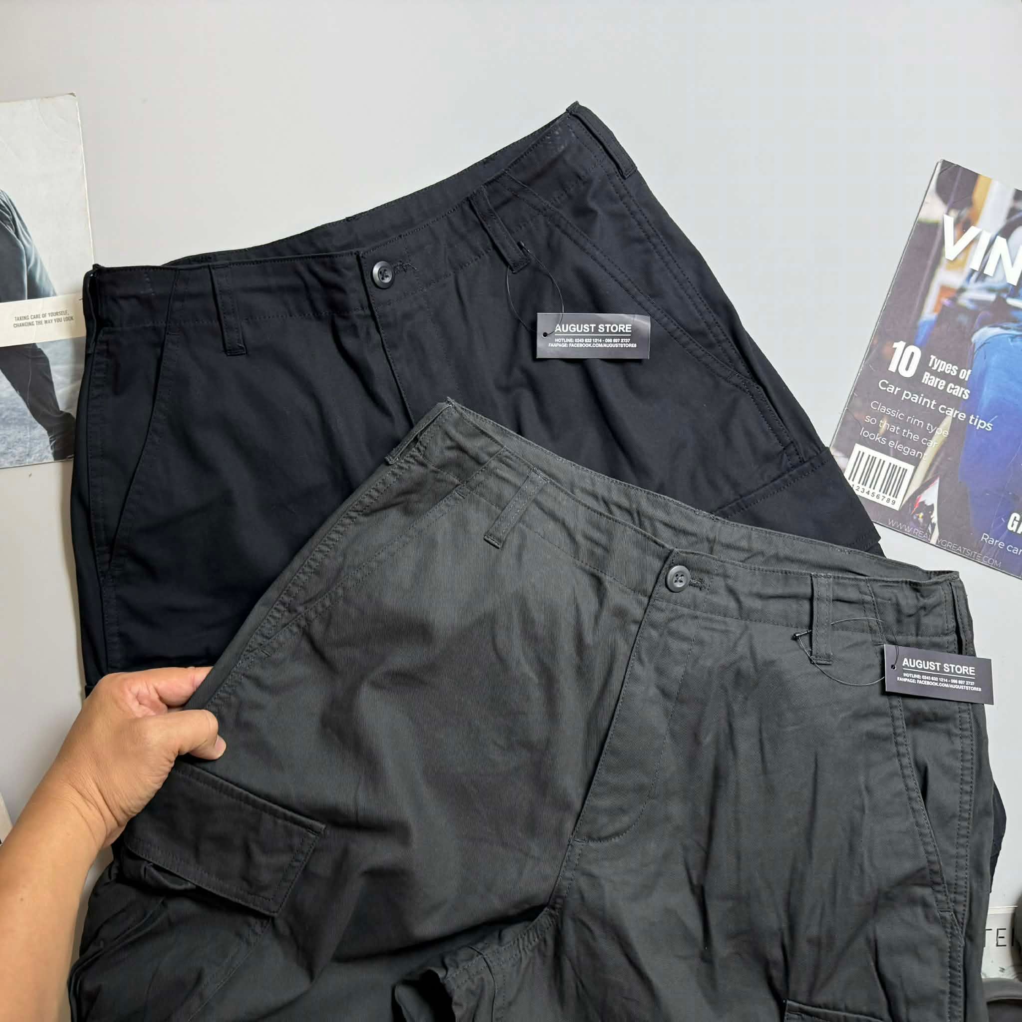 QUẦN KAKI MU.SINSA WIDE SLIDE ZIPPER CARGO 3786