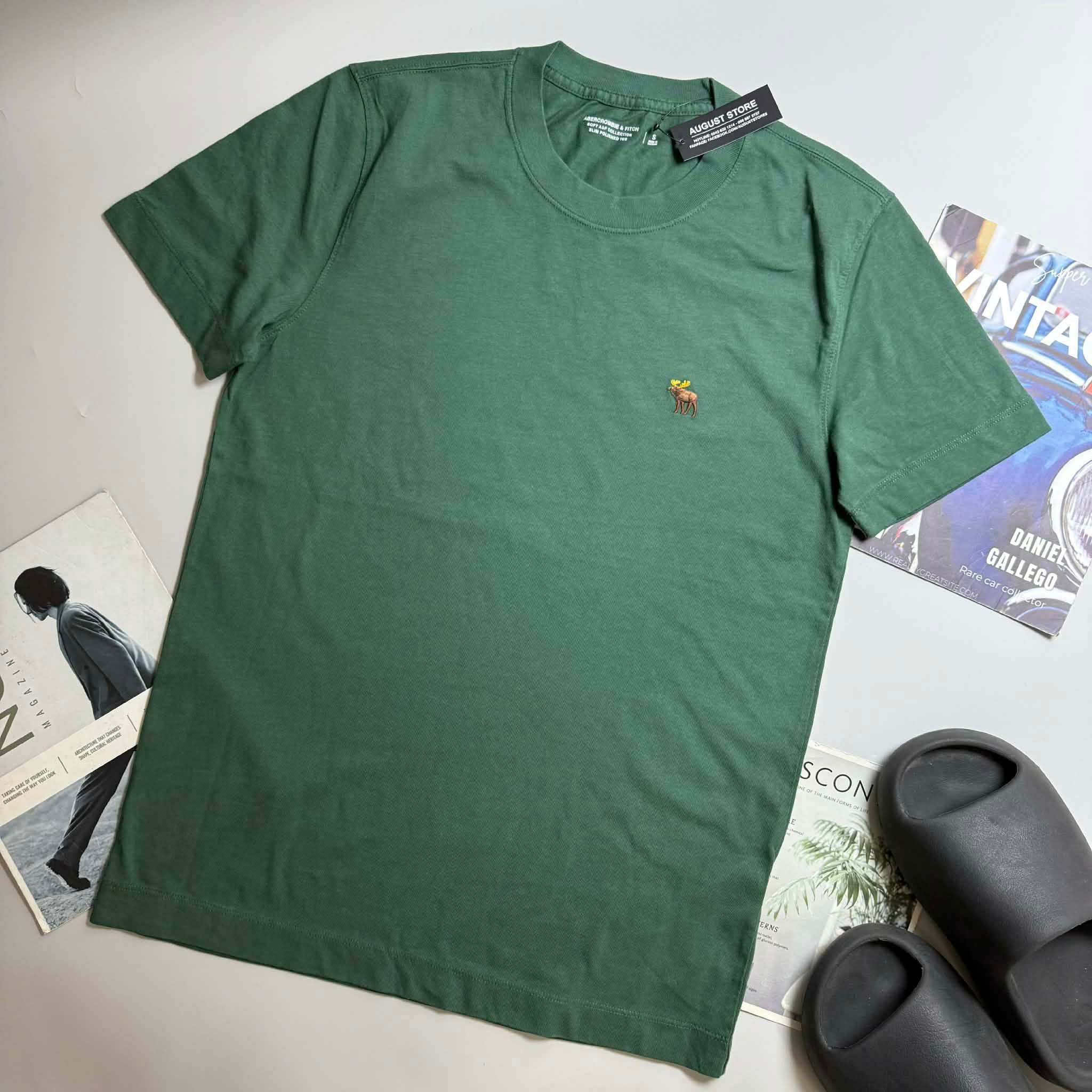 ÁO CỔ TRÒN ABER SLIM LOGO THÊU 6266