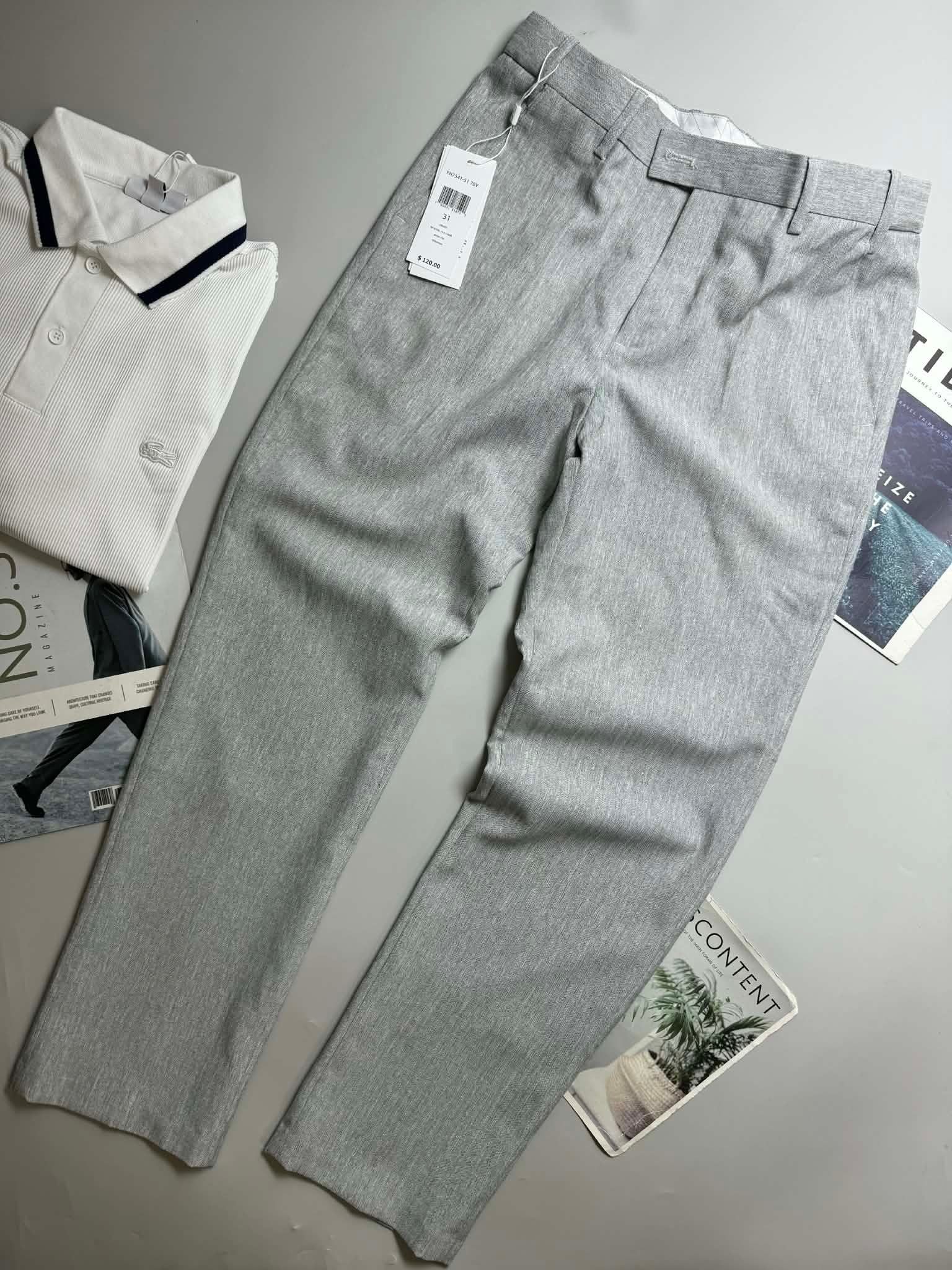 QUẦN VẢI LA.COSTE CẠP CHUN SLIM LOGO TÚI 6821