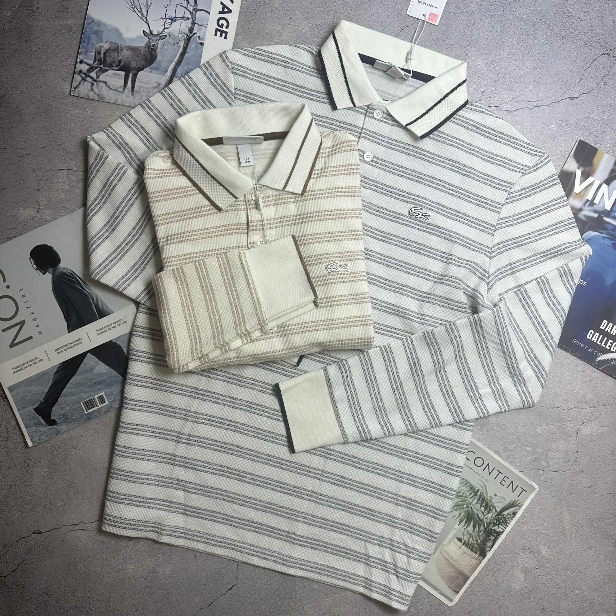 POLO DT LA.COSTE KẺ NGANG FORM SLIMFIT 6720