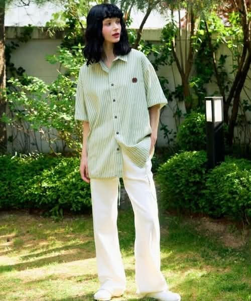 SƠ MI CỘC TAY SLOW.ACID KẺ OVERSIZE 7252
