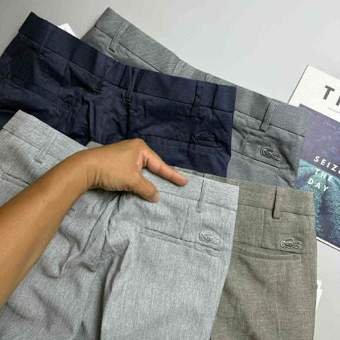 QUẦN VẢI LA.COSTE CẠP CHUN SLIM LOGO TÚI 6821