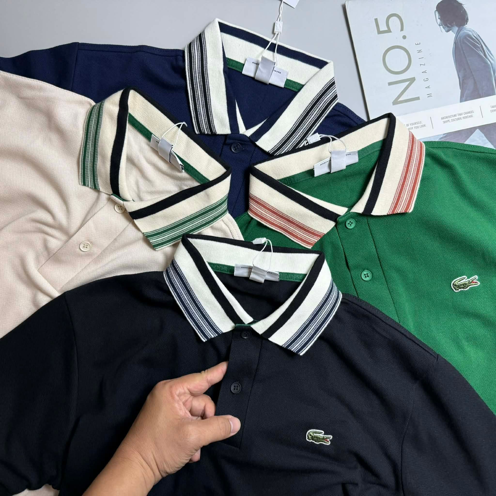 POLO LA.COSTE CỔ KẺ & LOGO VẠT ÁO 7628