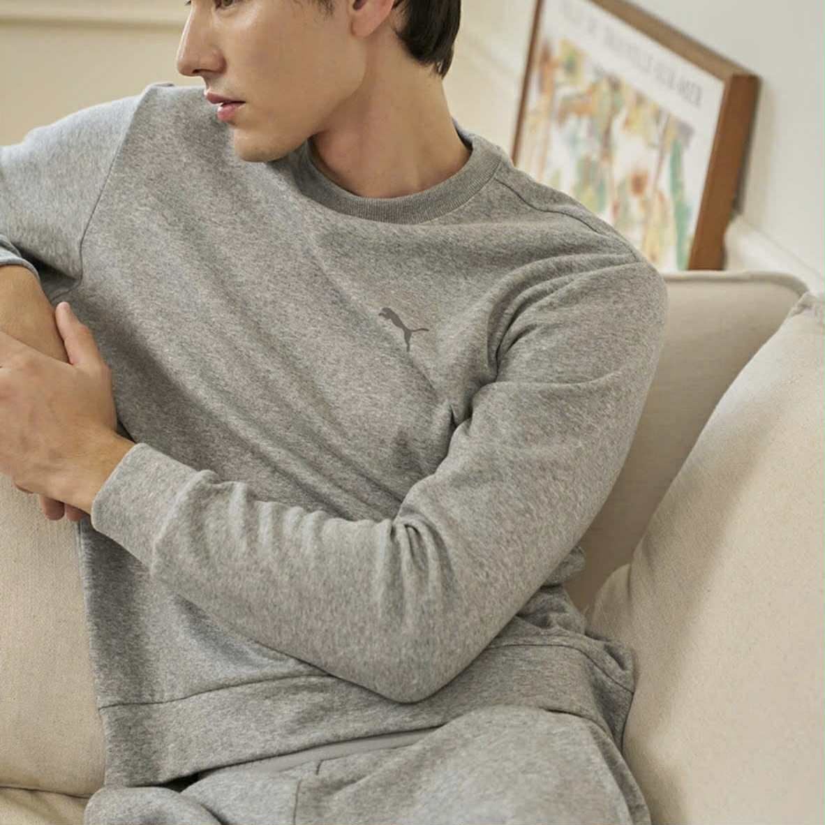 ÁO NỈ LÓT LÔNG PU.MA BASIC MẶC ĐÔI 3396