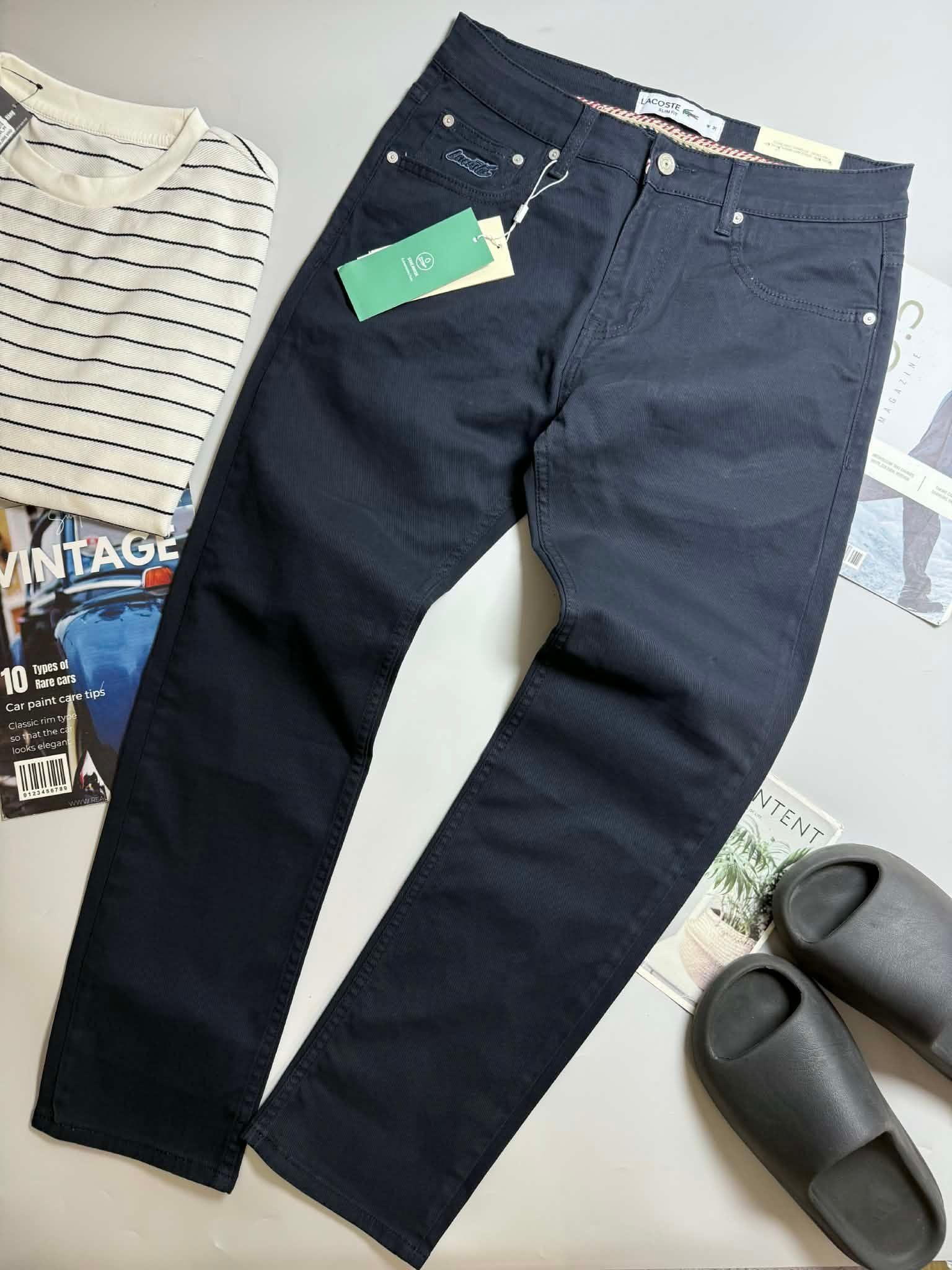 QUẦN KAKI LA.COSTE TÚI THÊU CHỮ SLIMFIT 4828