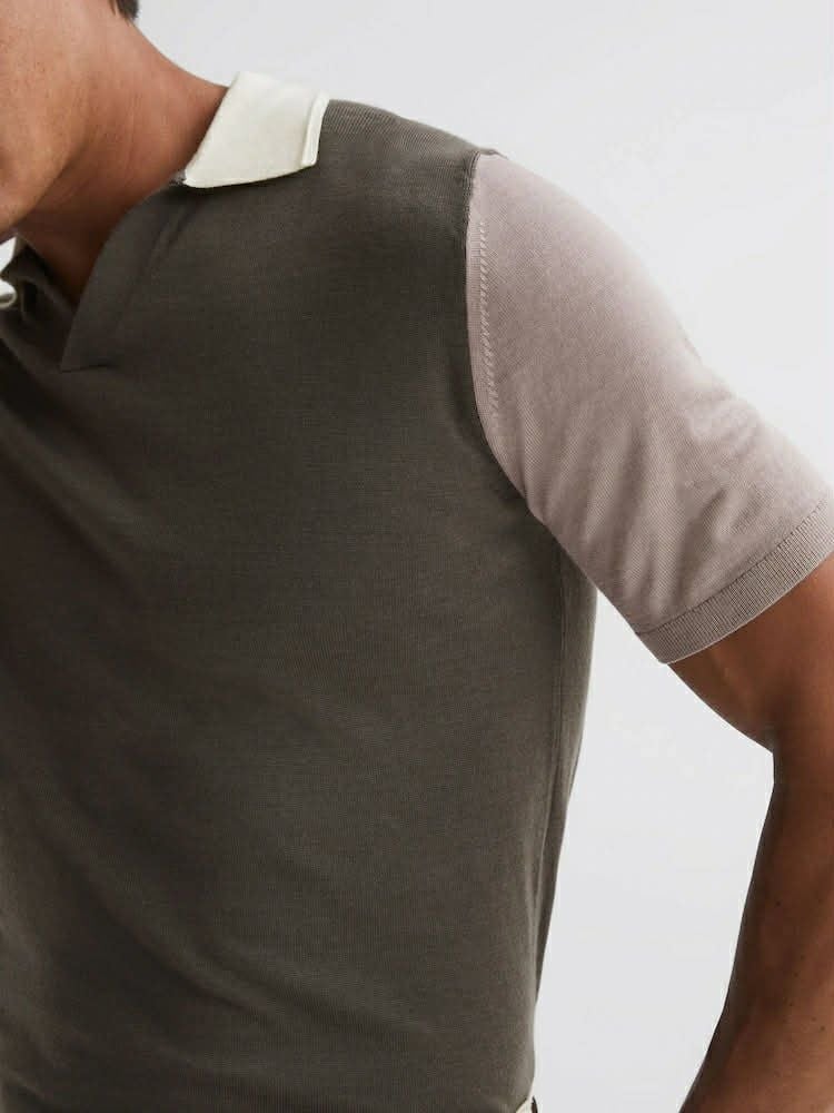 POLO LEN MERINO REI.SS COLOUR BLOCK 4402