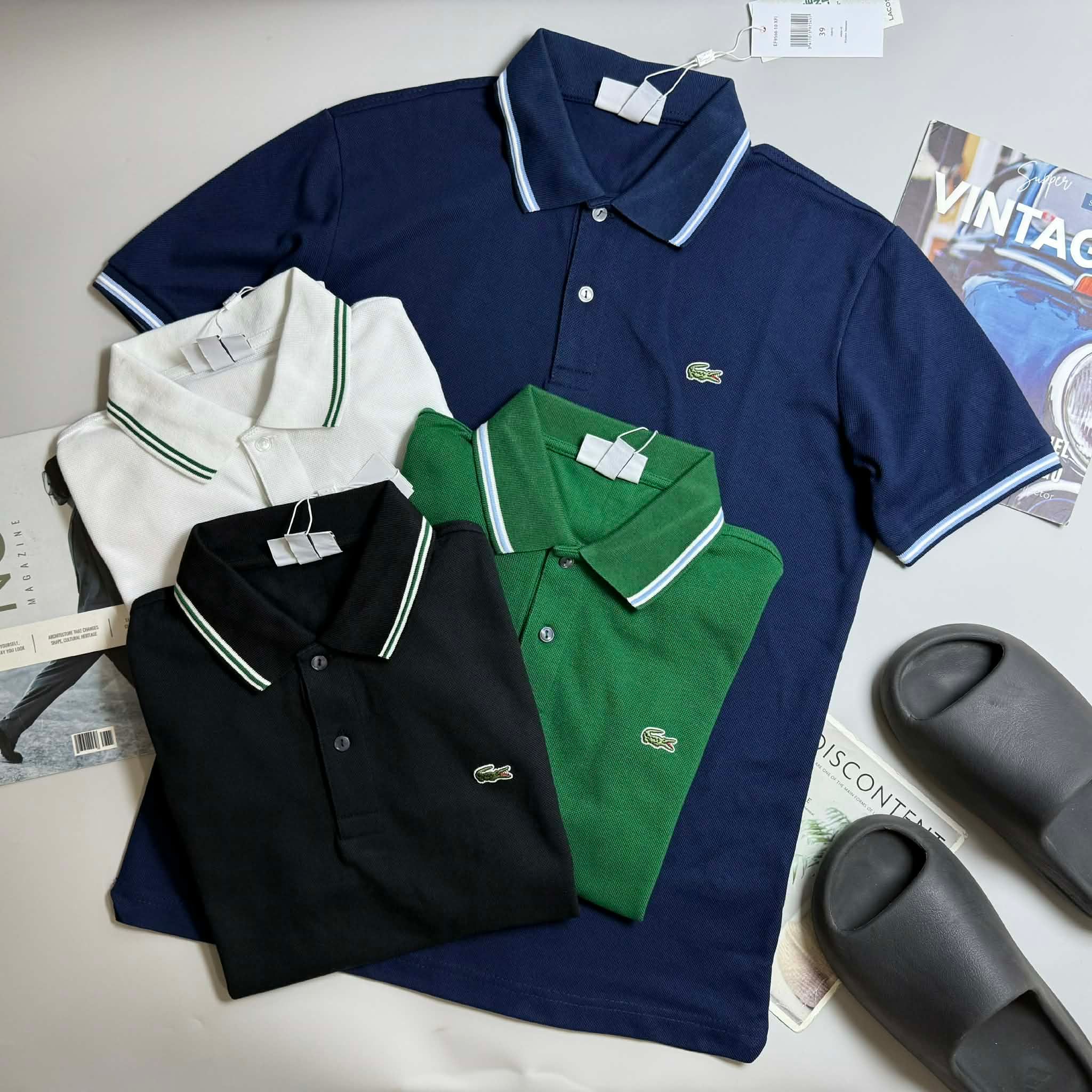 POLO LA.COSTE VIỀN KẺ CỔ & TAY SLIM 7632