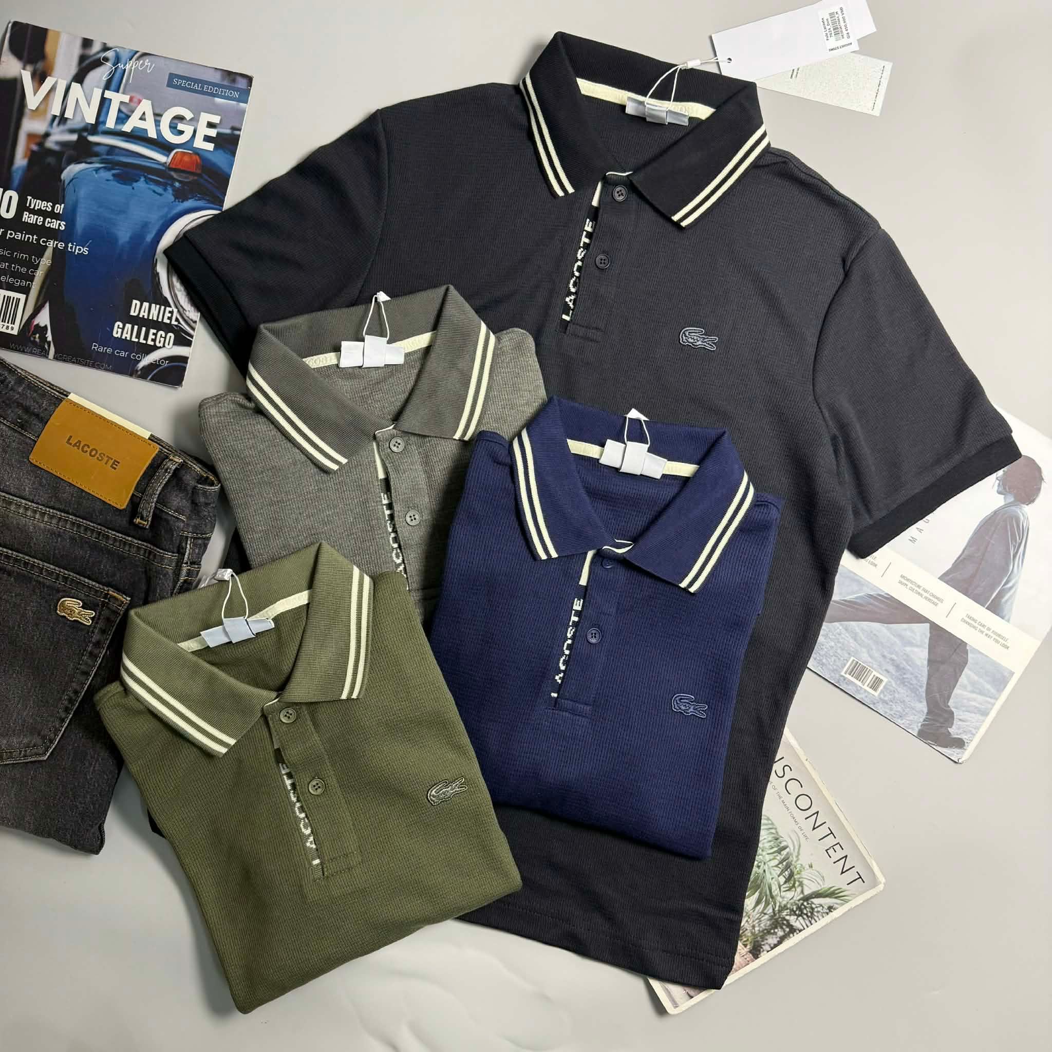 POLO LA.COSTE CHỮ DƯỚI KHUY SLIM 7624