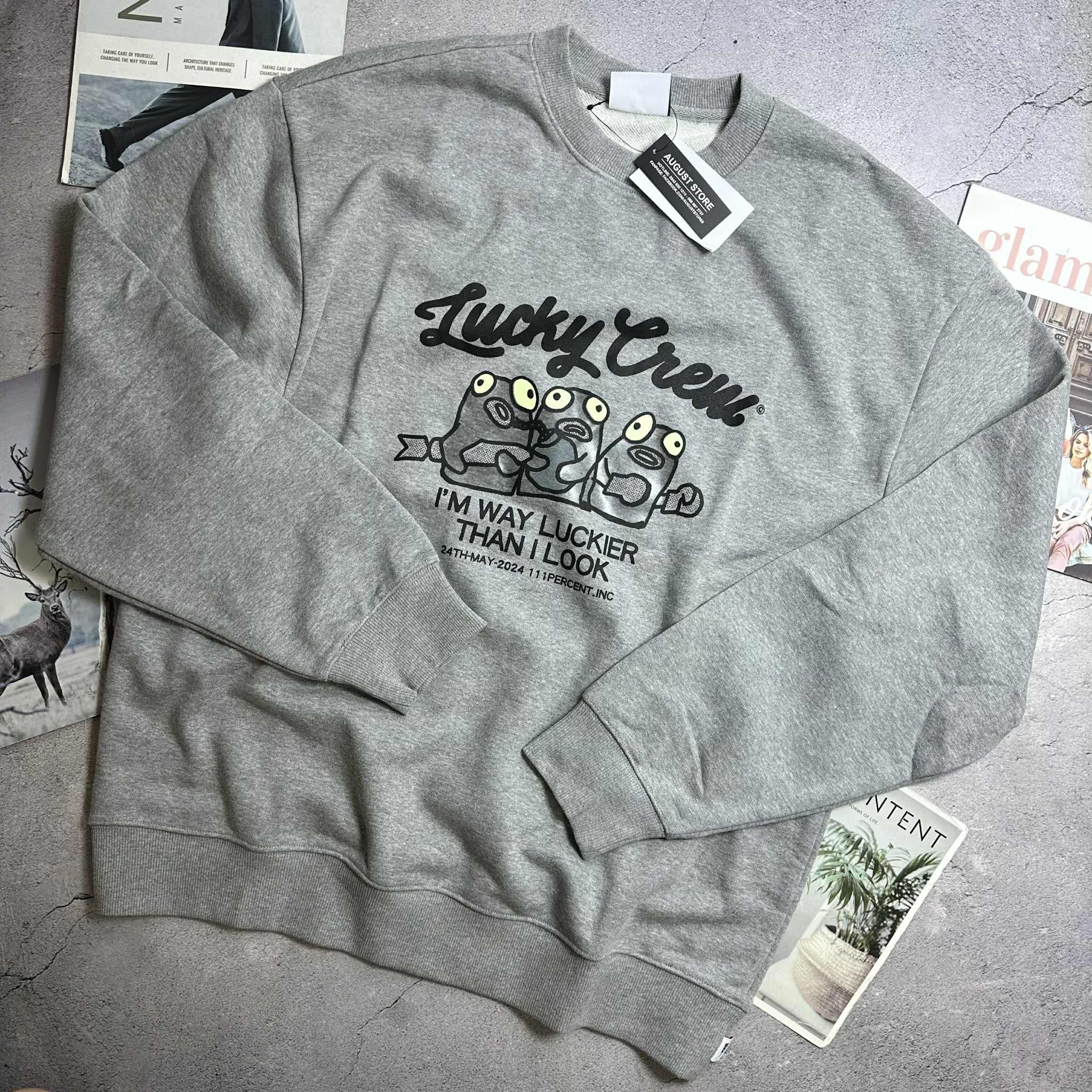 ÁO NỈ 111PERCENT IN HÌNH LUCKY CREW 8270