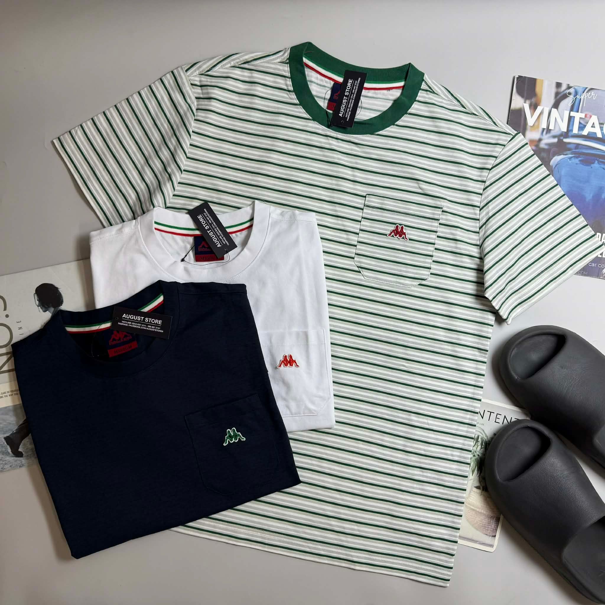 ÁO CỔ TRÒN KAP.PA TÚI NGỰC UNISEX 7636