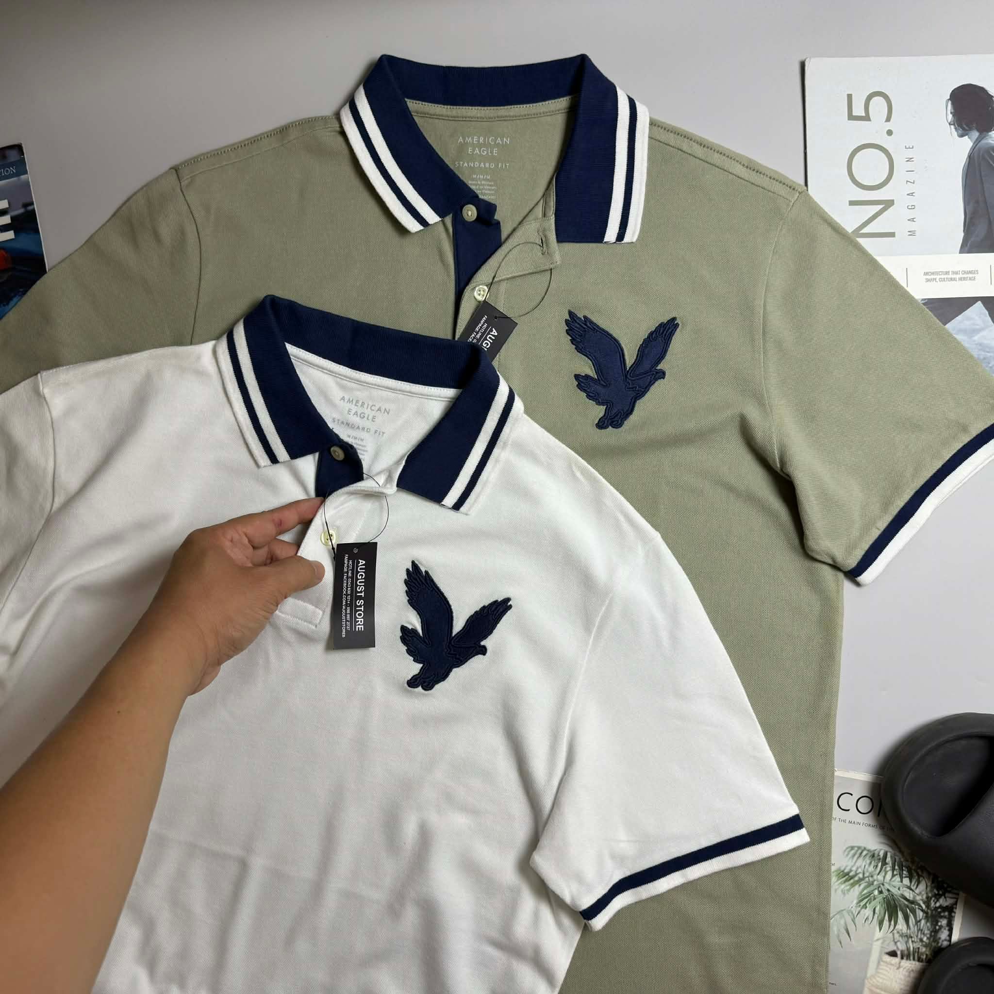 POLO AE LOGO NGỰC DÁNG STANDARD FIT 7723