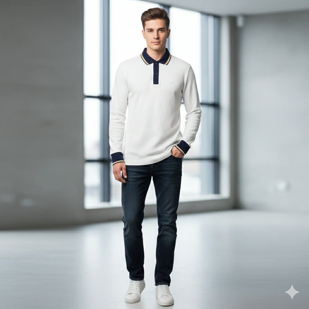 POLO DT LA.COSTE VIỀN KẺ CỔ & TAY SLIMFIT 6726