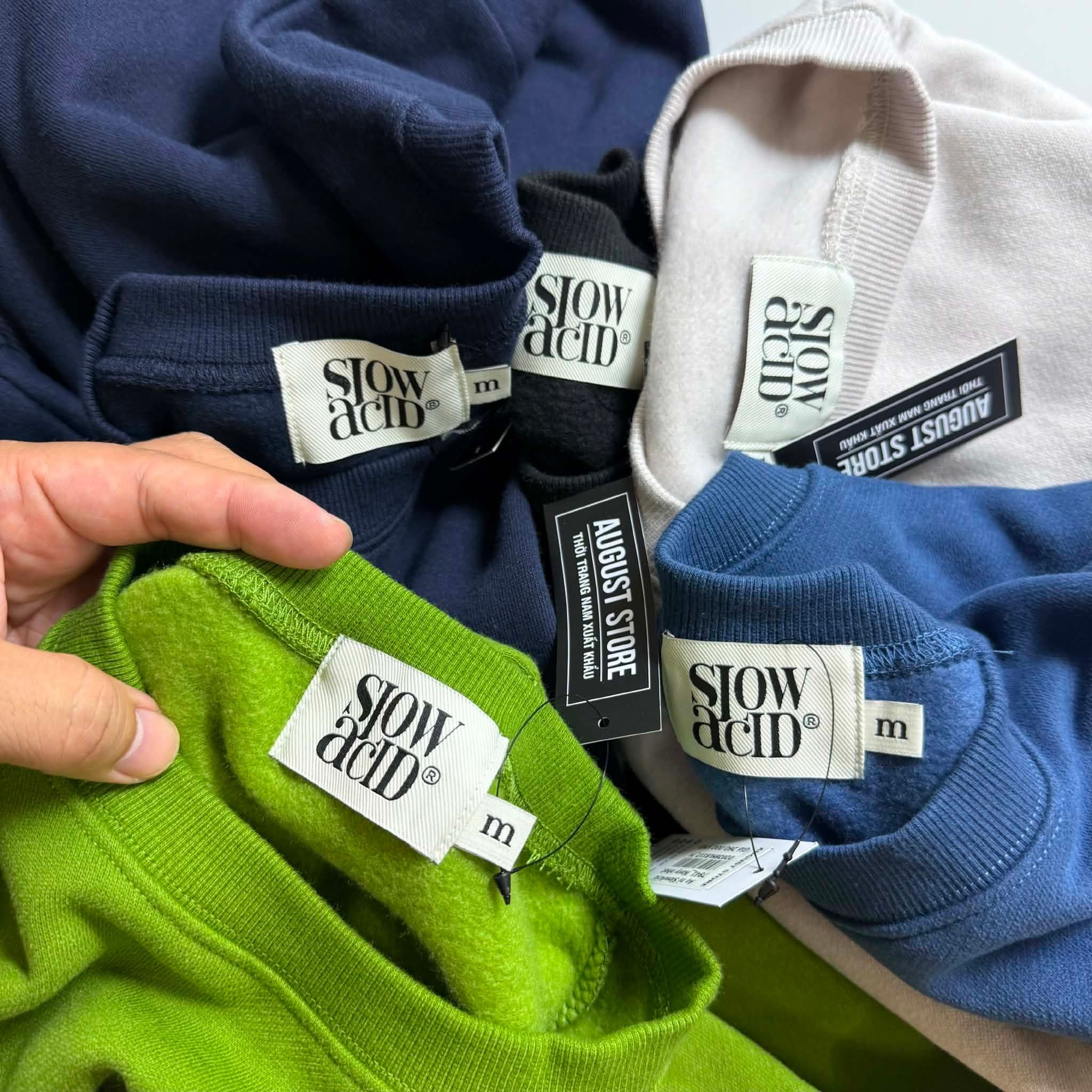 ÁO NỈ SLOW.ACID BLURRY LOGO MẶC ĐÔI 7841