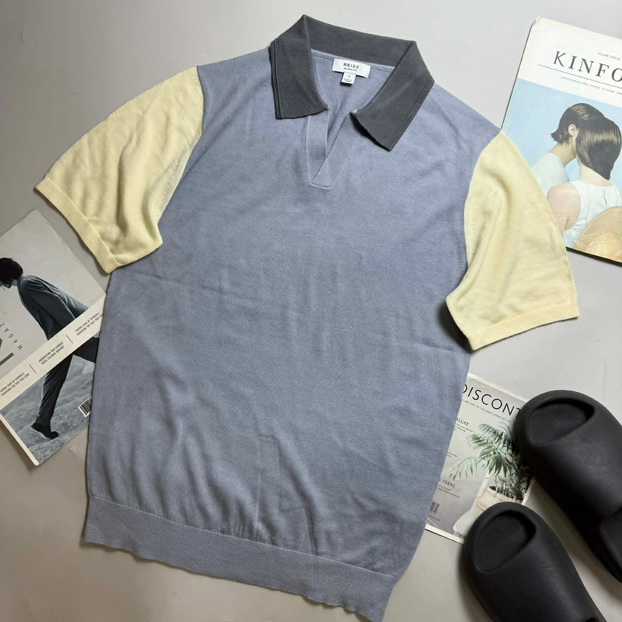 POLO LEN MERINO REI.SS COLOUR BLOCK 4402