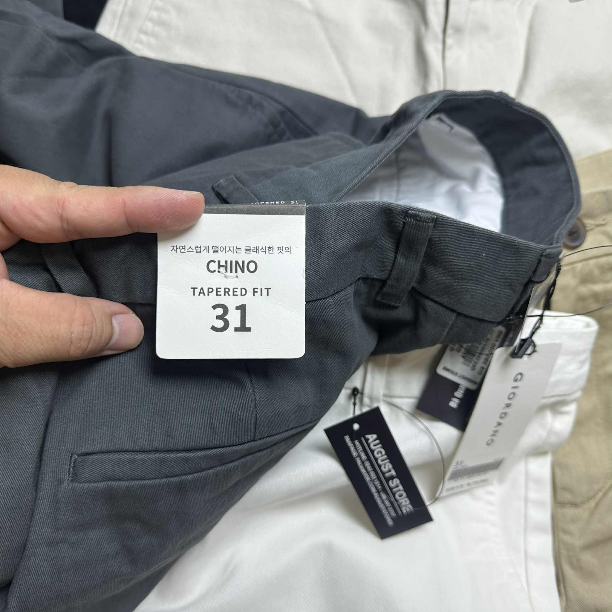 CHINO KAKI GIOR.DANO COTTON TWILL TAPERED FIT 4960