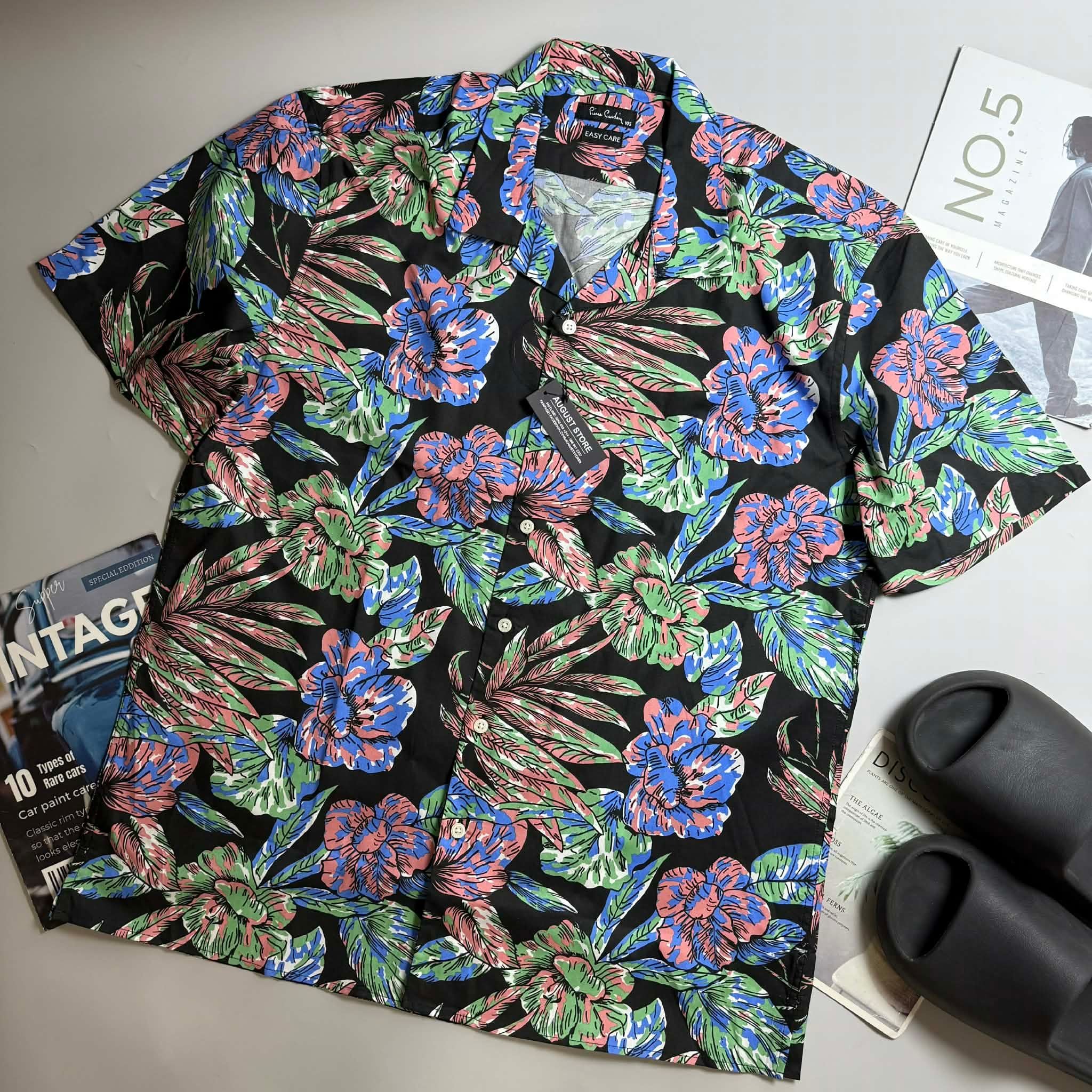 SƠ MI CT PIE.CARDIN CỔ CUBAN HỌA TIẾT HOA LÁ 5973