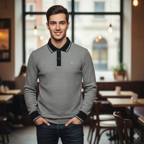 POLO DT LA.COSTE VIỀN KẺ CỔ & TAY SLIMFIT 6726