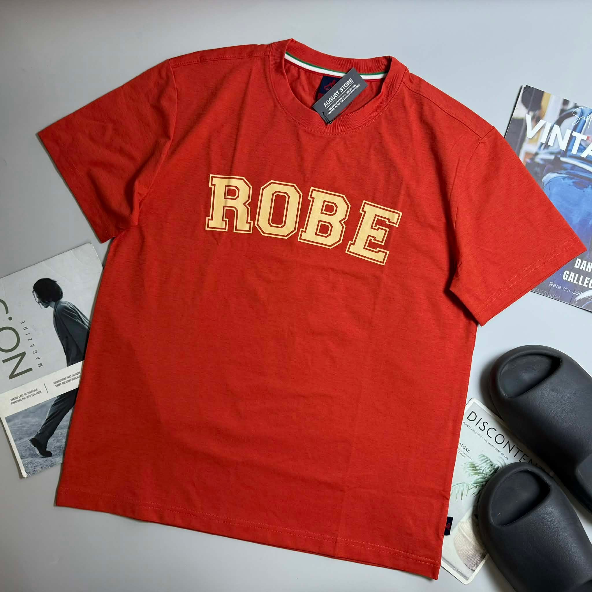 ÁO CỔ TRÒN KAP.PA IN CHỮ ROBE UNISEX 7638