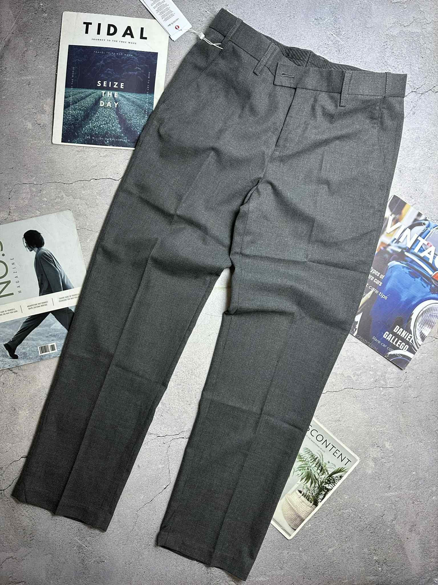 QUẦN VẢI LA.COSTE CẠP CHUN SLIM LOGO TÚI 6809