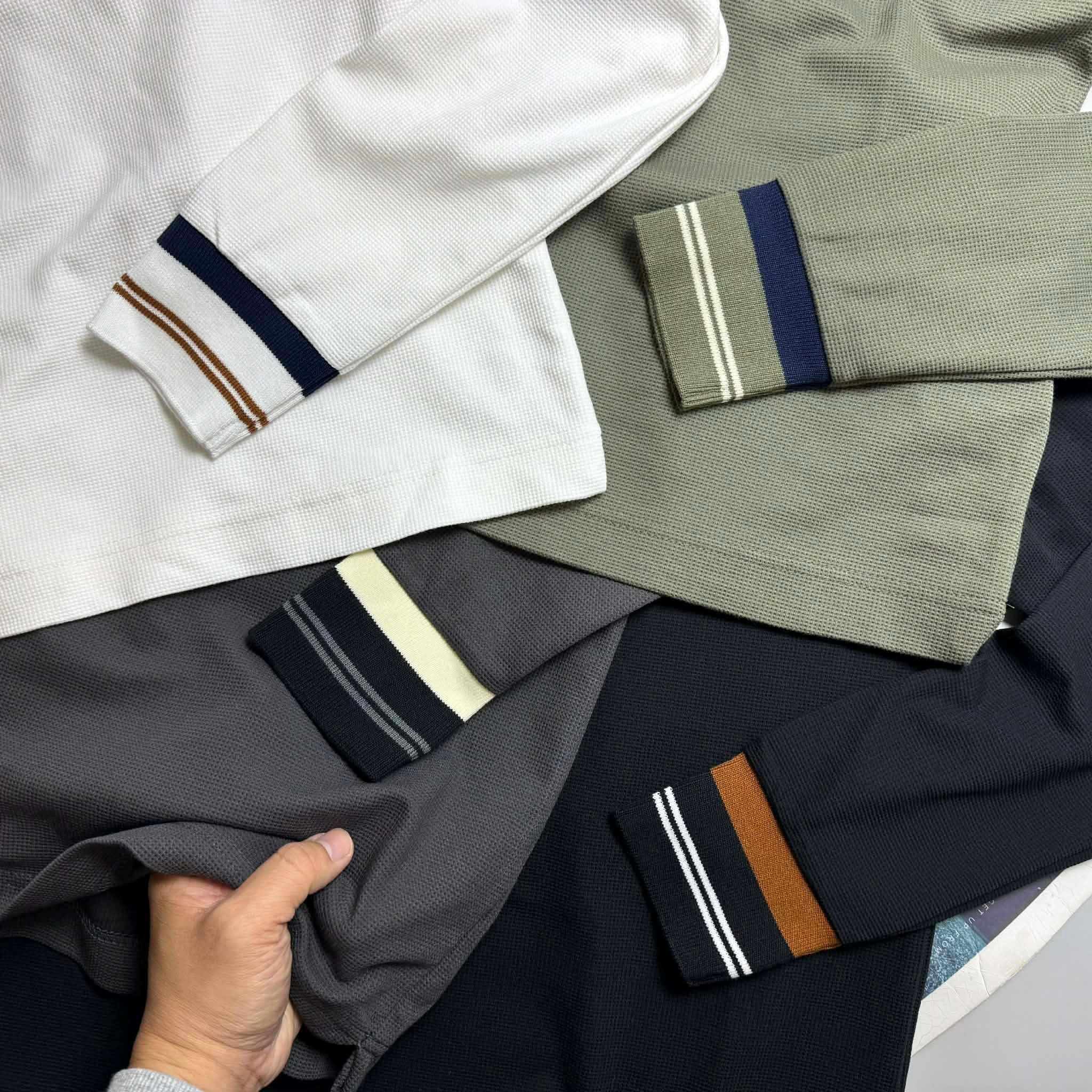 POLO DT LA.COSTE VIỀN KẺ CỔ & TAY SLIMFIT 6730