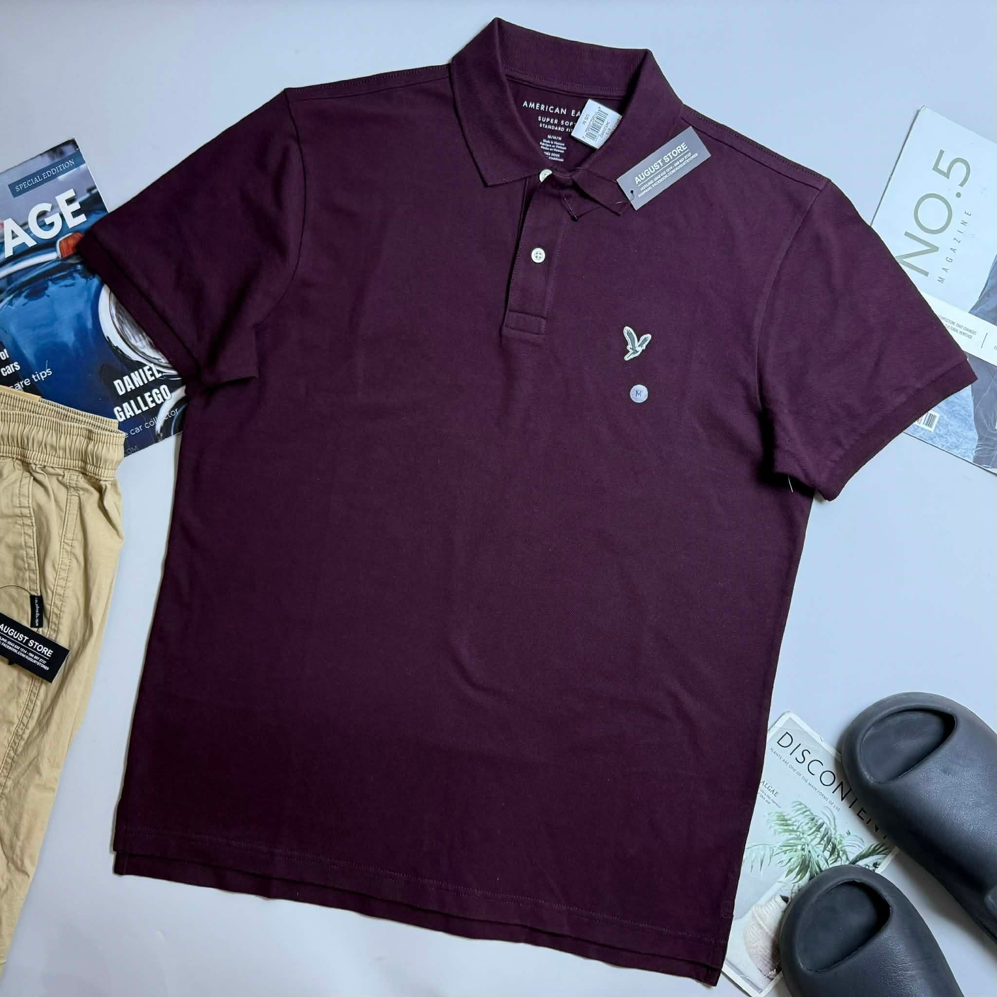 POLO AE TRƠN MÀU LOGO NGỰC STANDARD FIT 7729