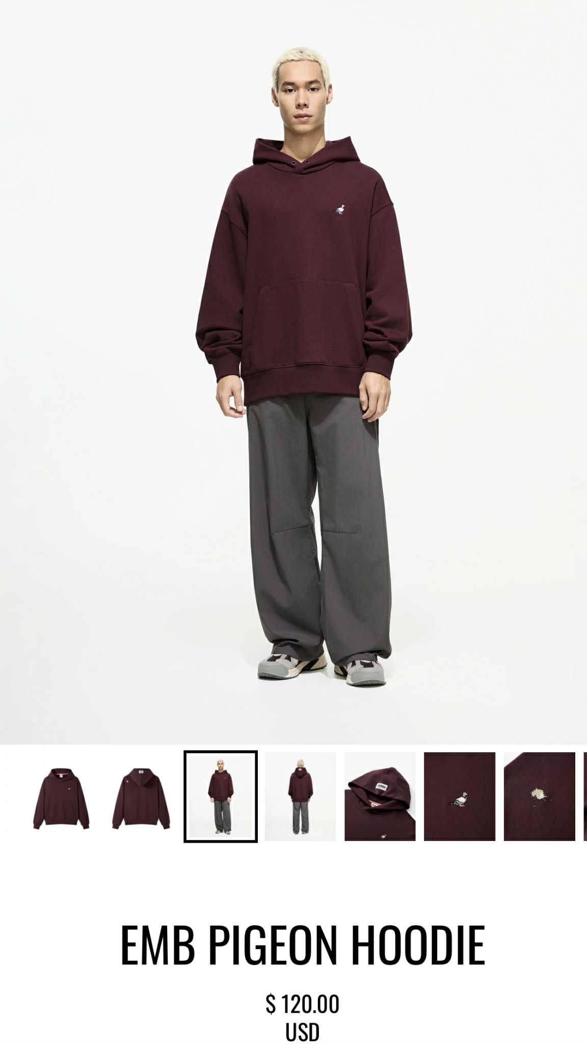 HOODIE NỈ MŨ STAP.LE EMB PIGEON 6951