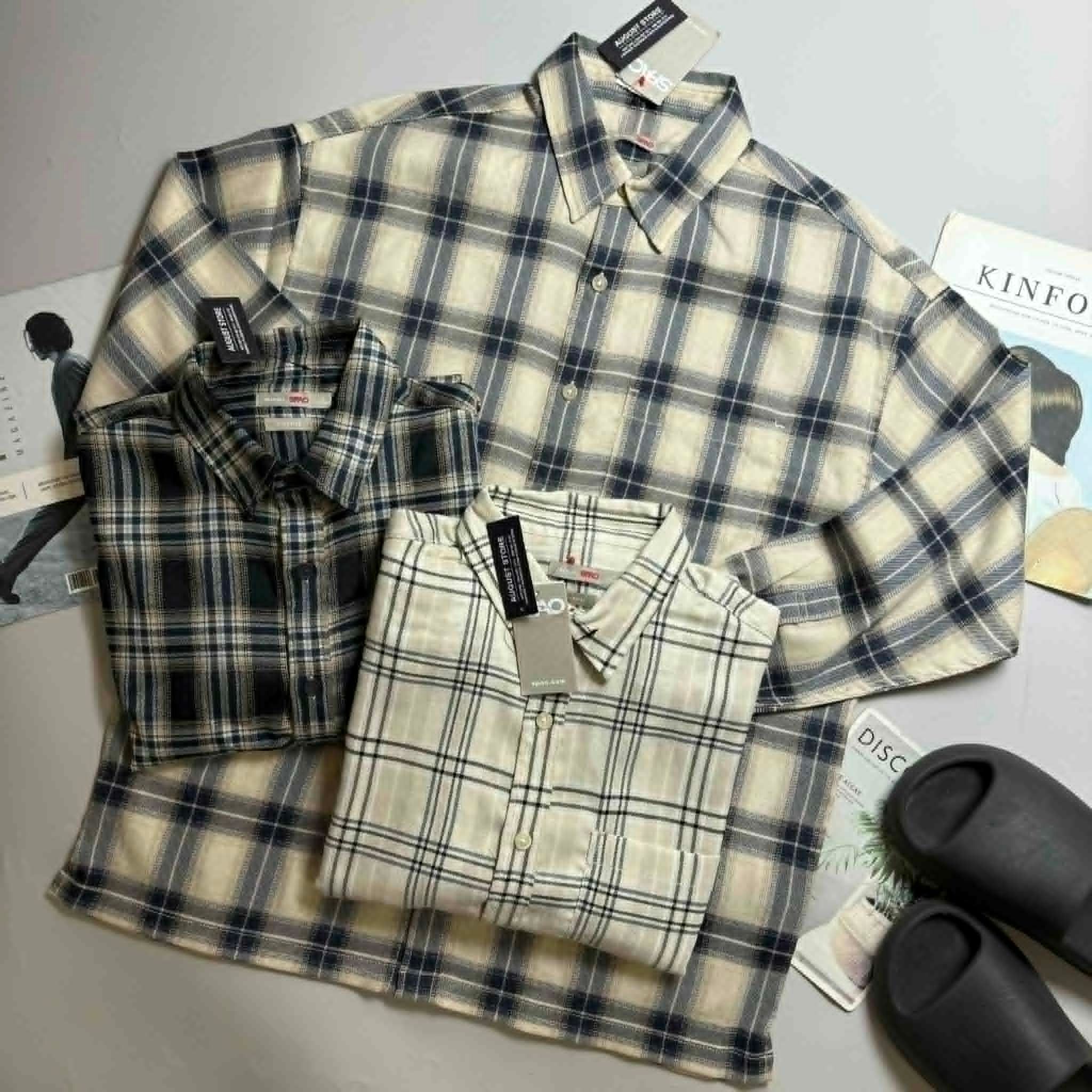 SƠ MI DT SP.AO KẺ CARO TÚI NGỰC OVERSIZE 3912