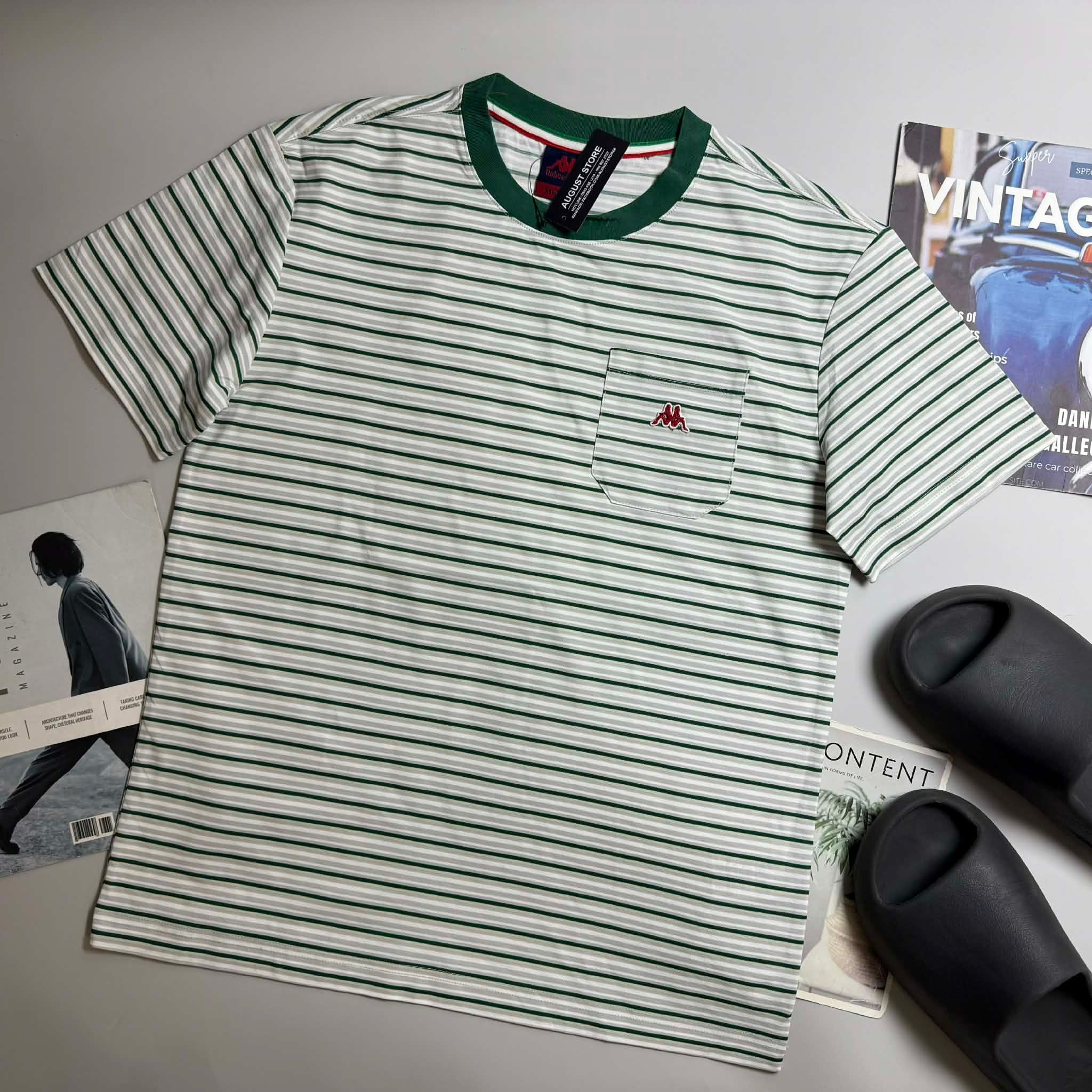 ÁO CỔ TRÒN KAP.PA TÚI NGỰC UNISEX 7636