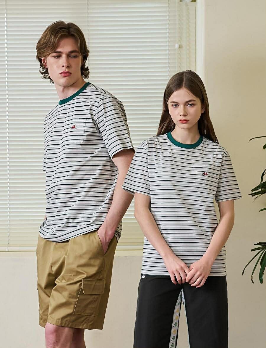 ÁO CỔ TRÒN KAP.PA TÚI NGỰC UNISEX 7636