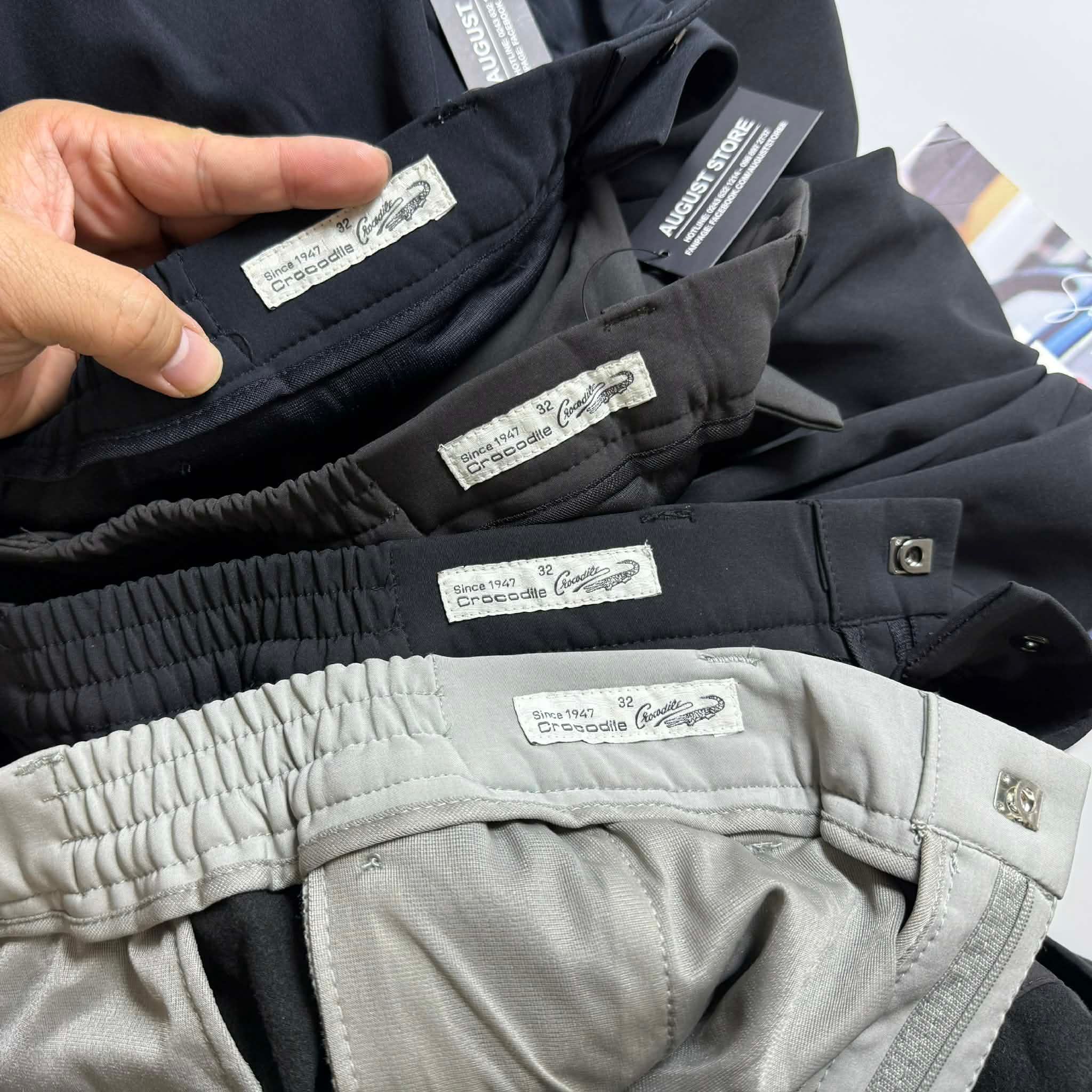 QUẦN VẢI GIÓ LÓT NỈ CẠP CHUN CRO.CODILE 4516