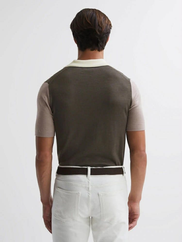 POLO LEN MERINO REI.SS COLOUR BLOCK 4402