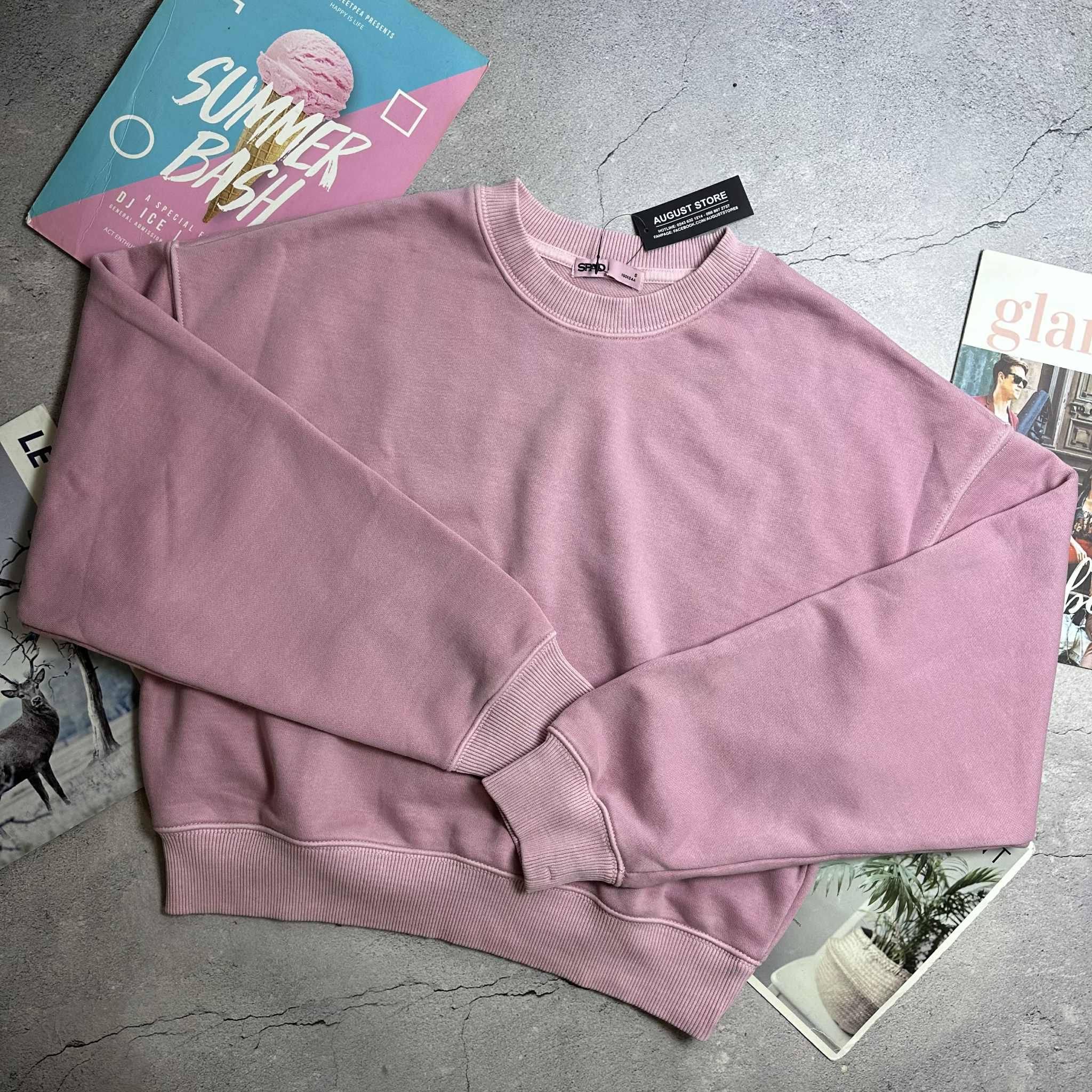 ÁO NỈ SPAO NỮ VẢI WASH DÁNG CROP 5201