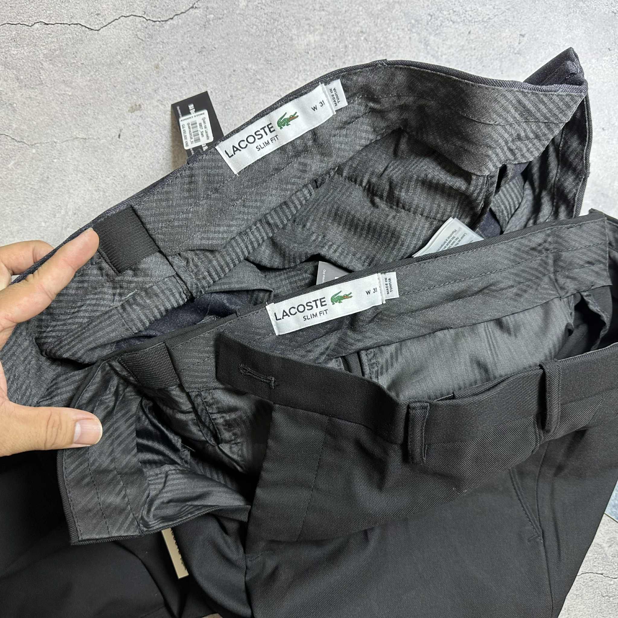 QUẦN VẢI LA.COSTE CẠP CHUN SLIM LOGO TÚI 6807