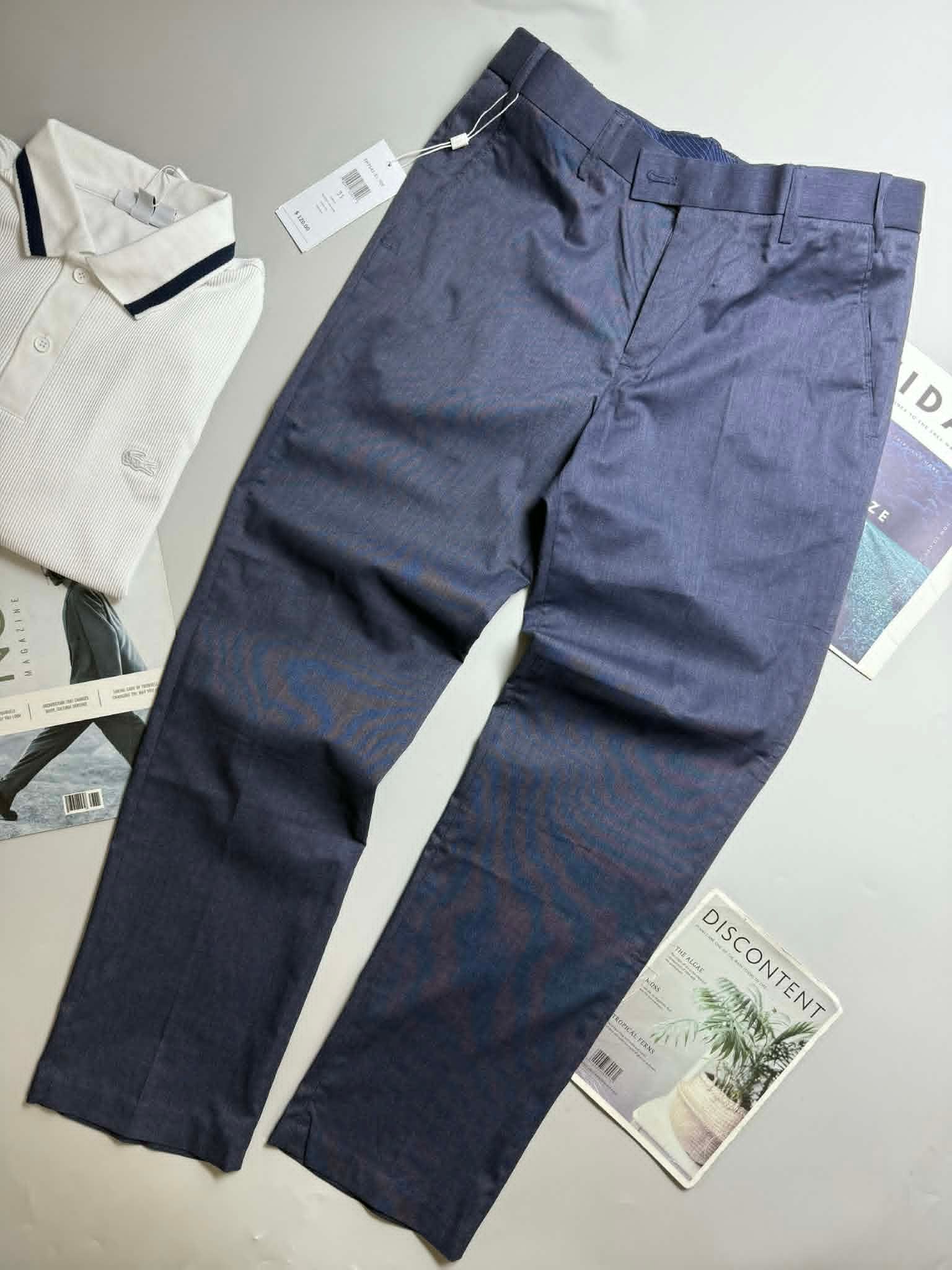 QUẦN VẢI LA.COSTE CẠP CHUN SLIM LOGO TÚI 6821