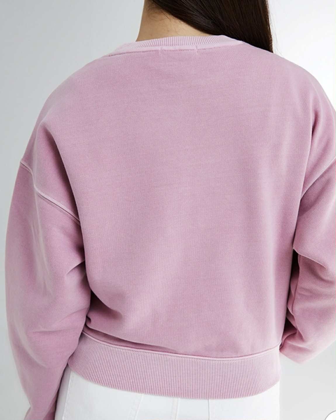 ÁO NỈ SPAO NỮ VẢI WASH DÁNG CROP 5201