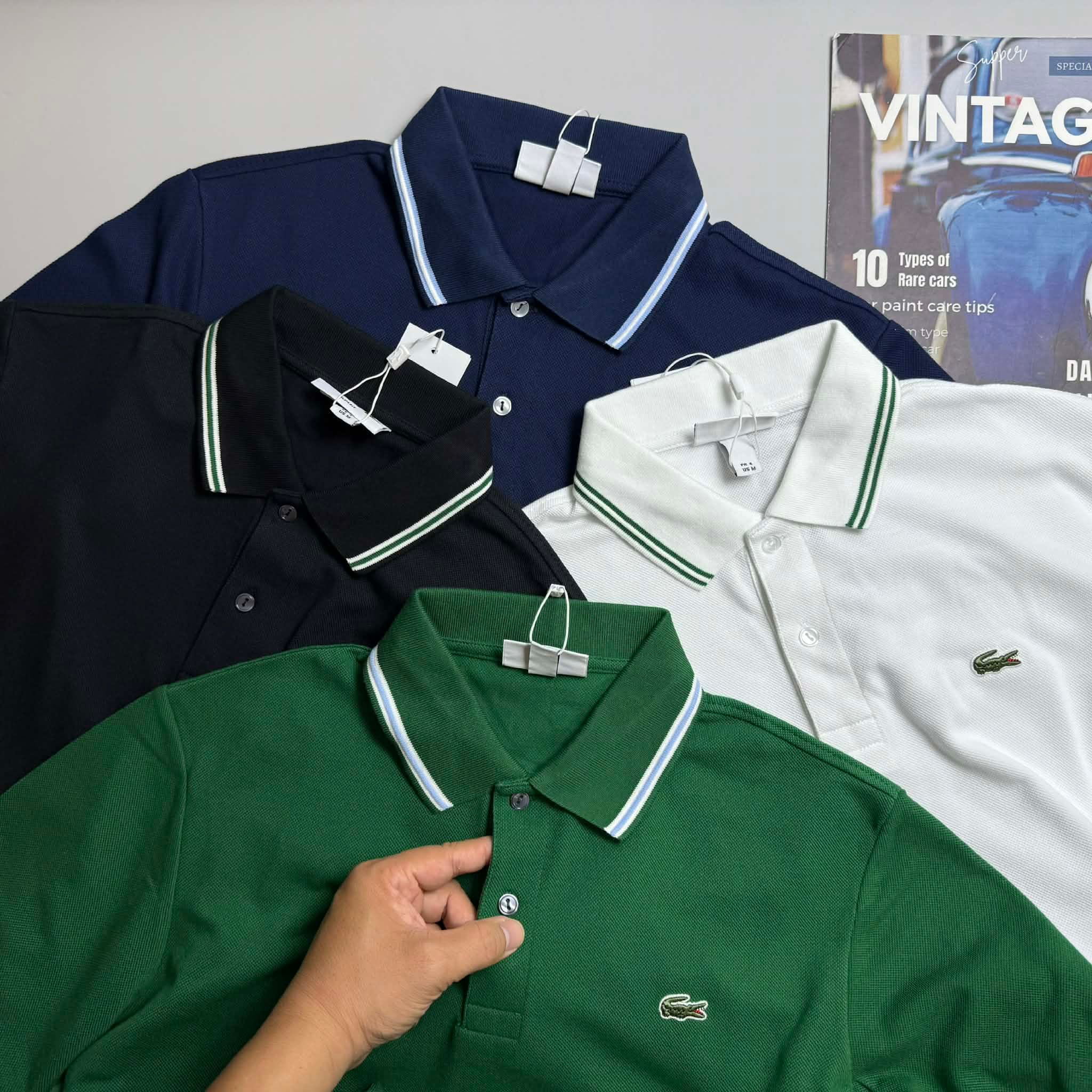 POLO LA.COSTE VIỀN KẺ CỔ & TAY SLIM 7632