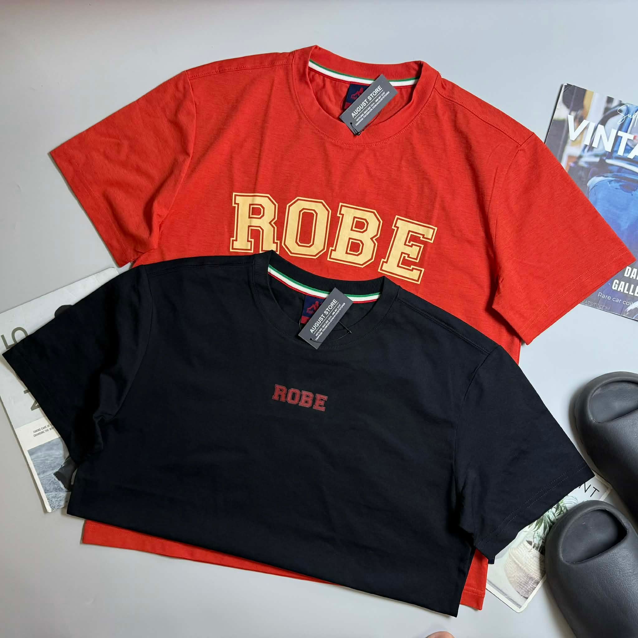 ÁO CỔ TRÒN KAP.PA IN CHỮ ROBE UNISEX 7638