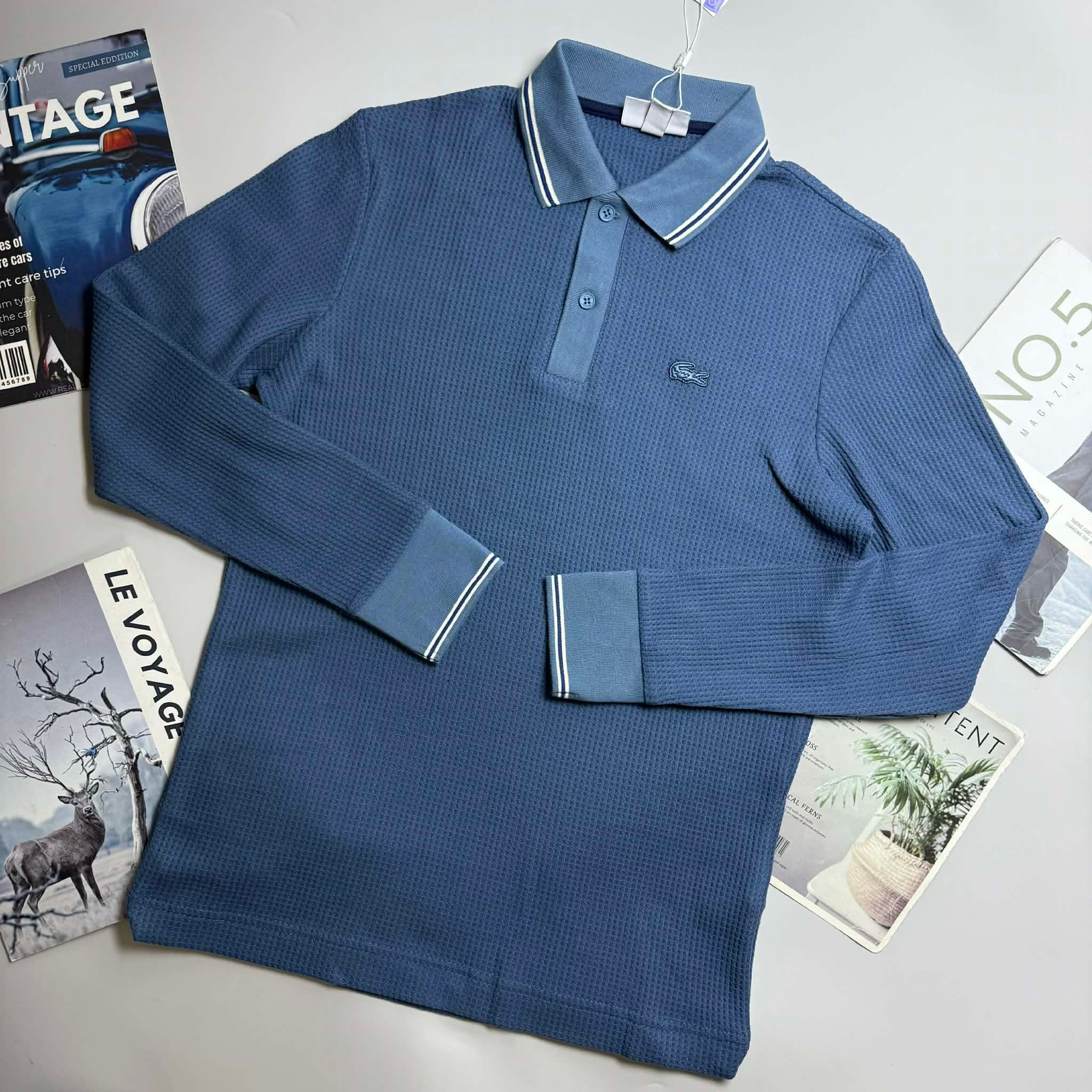 POLO DT LA.COSTE VIỀN KẺ CỔ & TAY SLIMFIT 6726