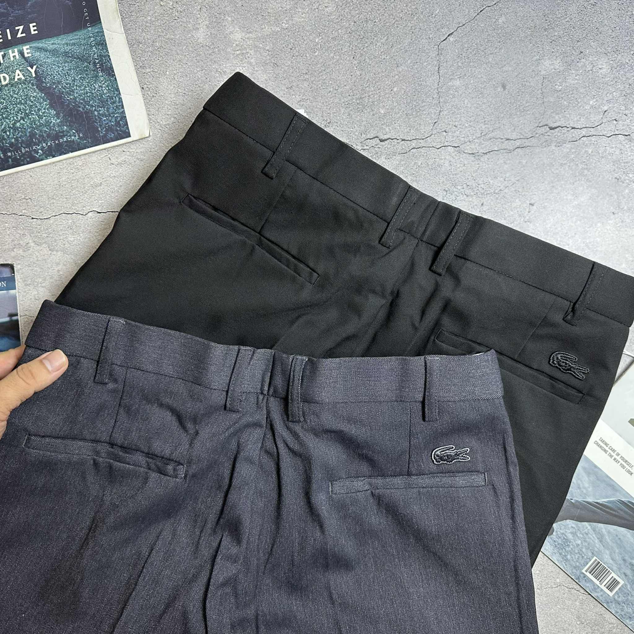 QUẦN VẢI LA.COSTE CẠP CHUN SLIM LOGO TÚI 6807