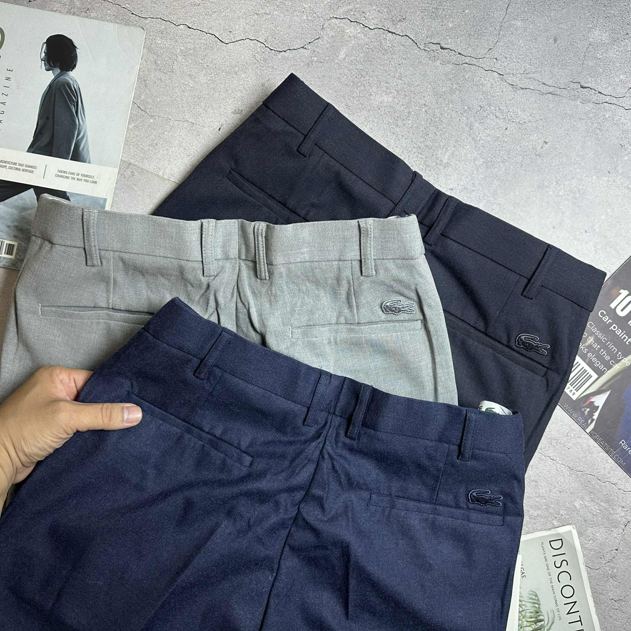 QUẦN VẢI LA.COSTE SLIM LOGO TÚI SAU 6805