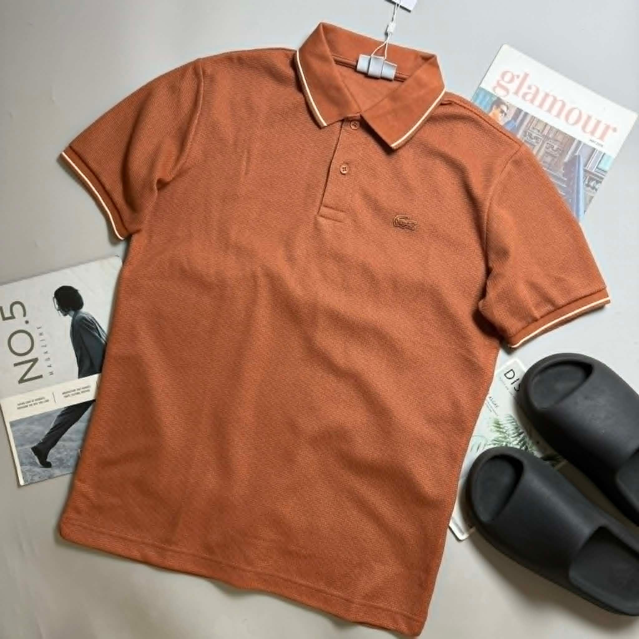 POLO LA.COSTE CỔ VIỀN KẺ SLIM 7654