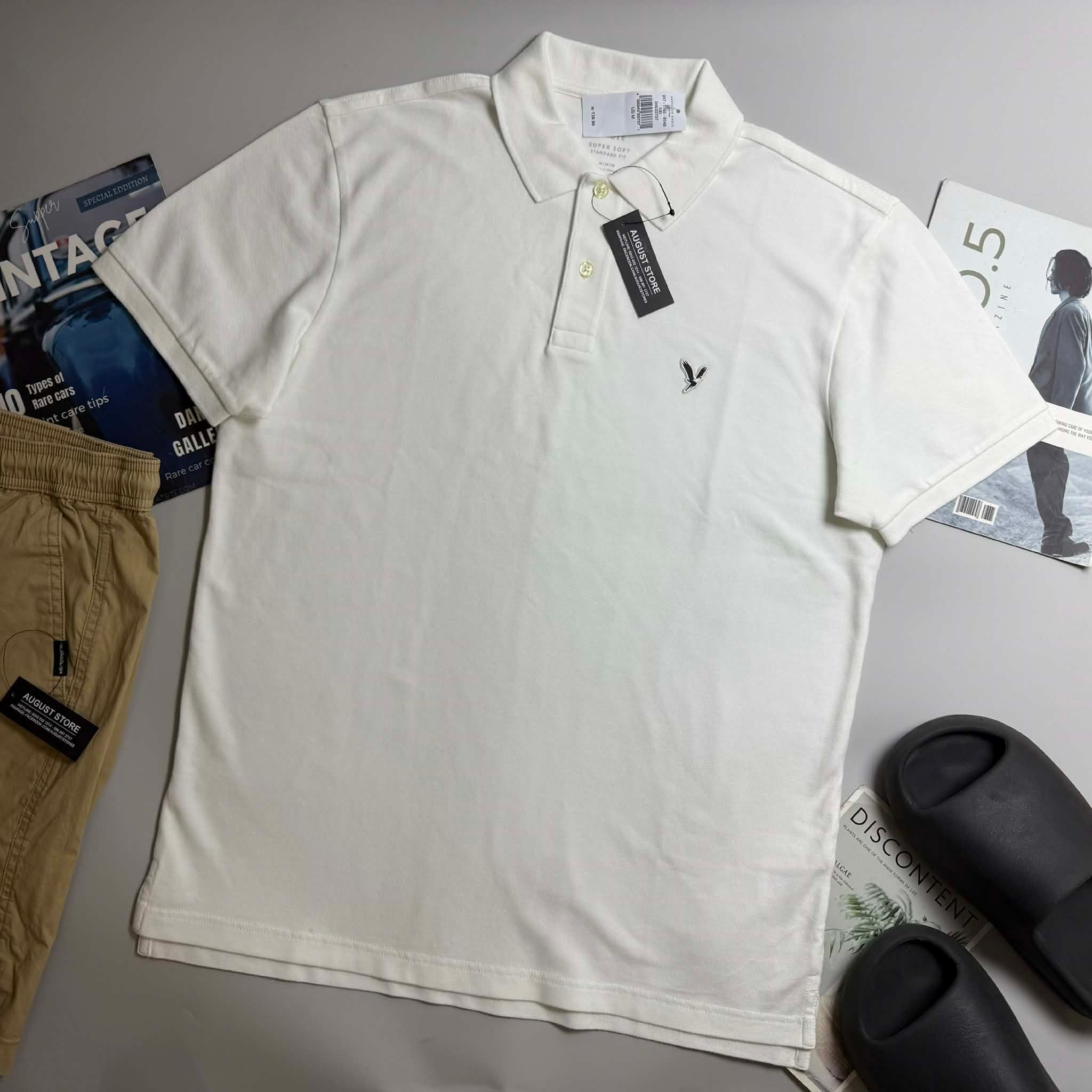 POLO AE TRƠN MÀU LOGO NGỰC STANDARD FIT 7729