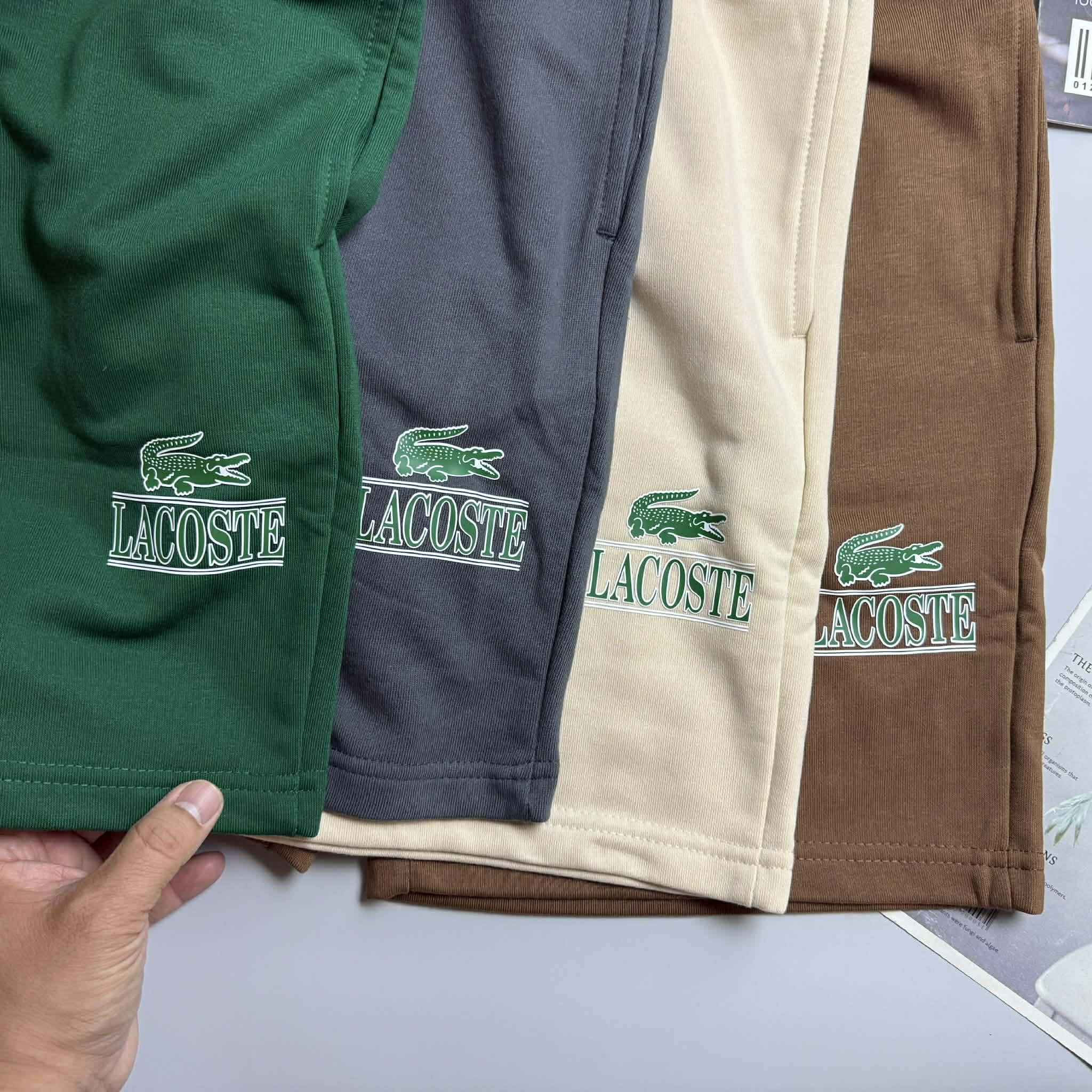 SHORT NỈ LA.COSTE CHỮ IN & LOGO TÚI SAU 6625