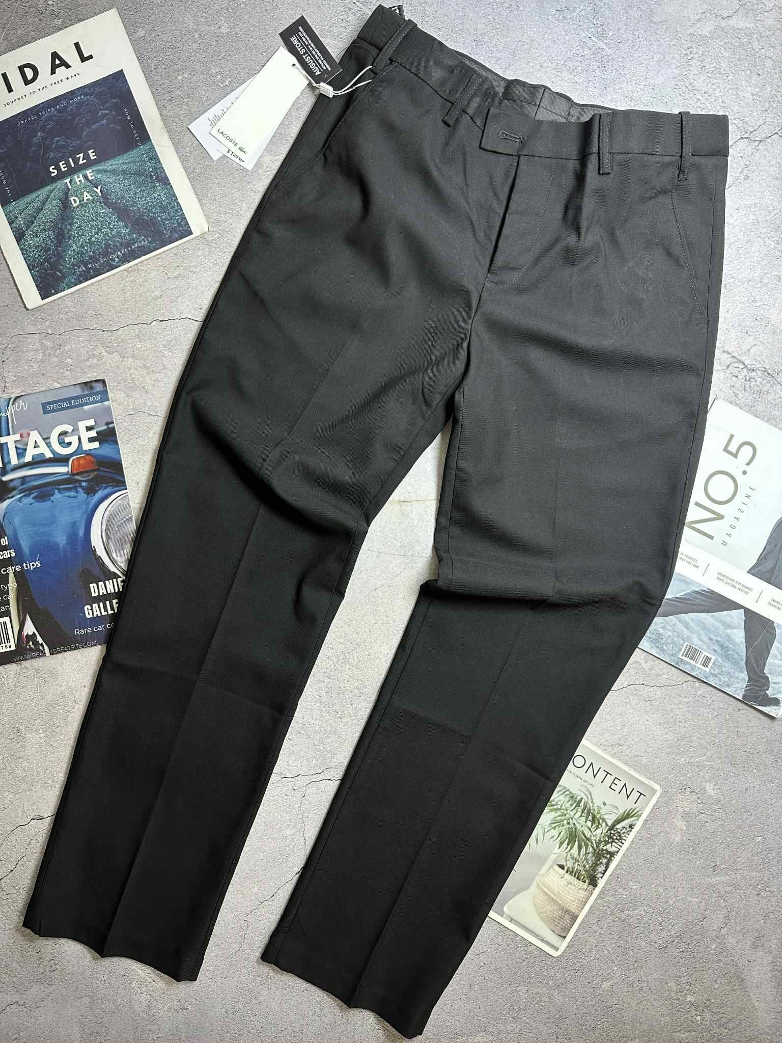 QUẦN VẢI LA.COSTE CẠP CHUN SLIM LOGO TÚI 6807